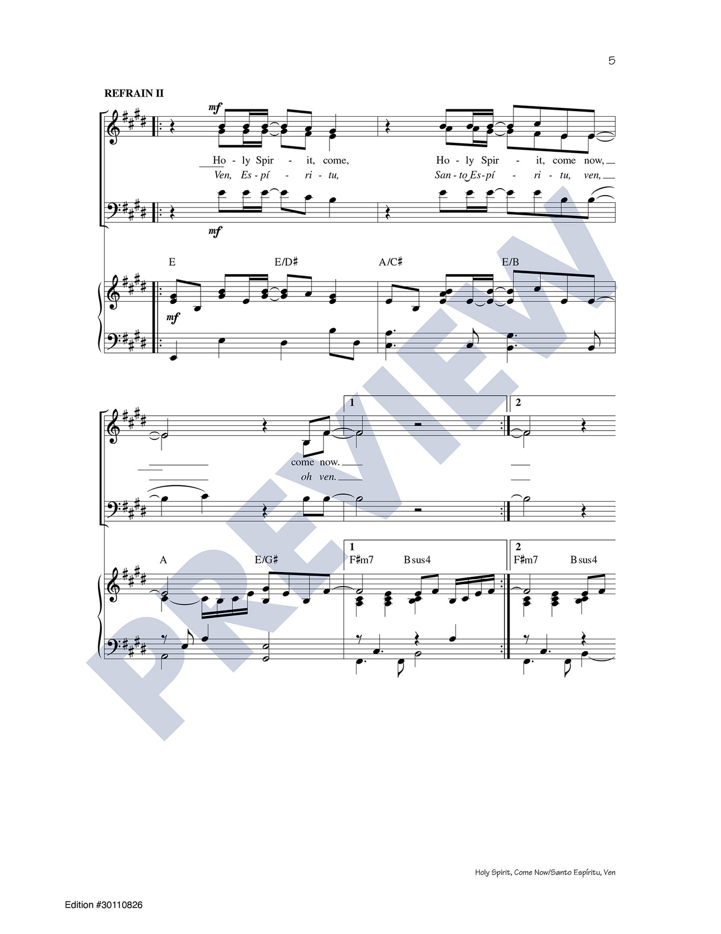 Holy Spirit, Come Now/Santo Espíritu, Ven