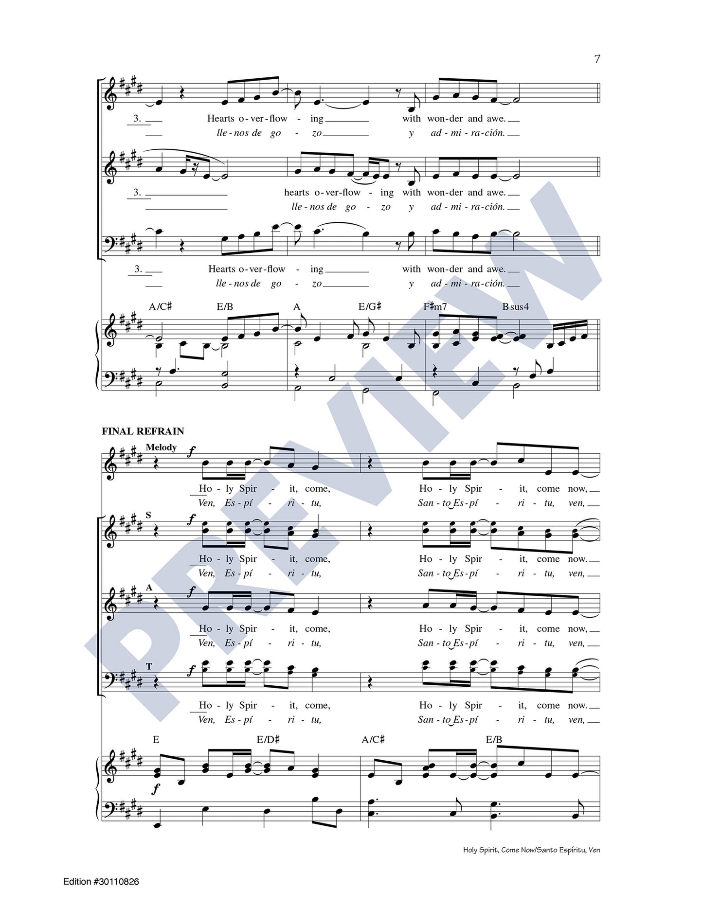 Holy Spirit, Come Now/Santo Espíritu, Ven