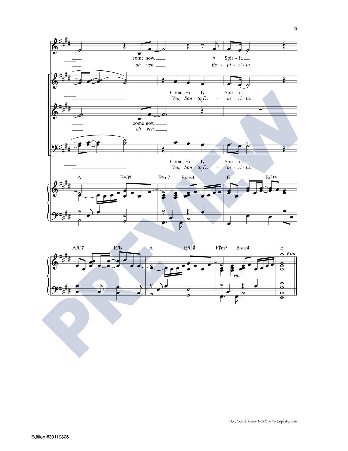 Holy Spirit, Come Now/Santo Espíritu, Ven