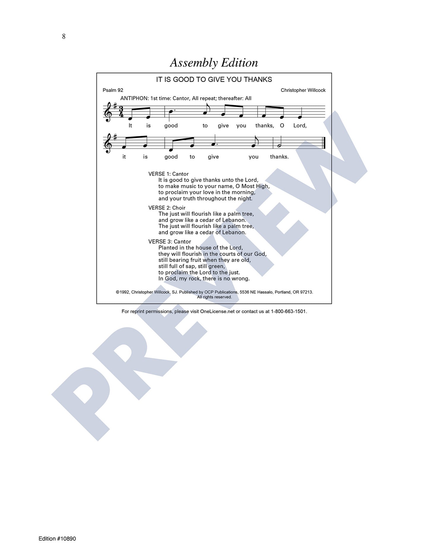 It Is Good to Give You Thanks