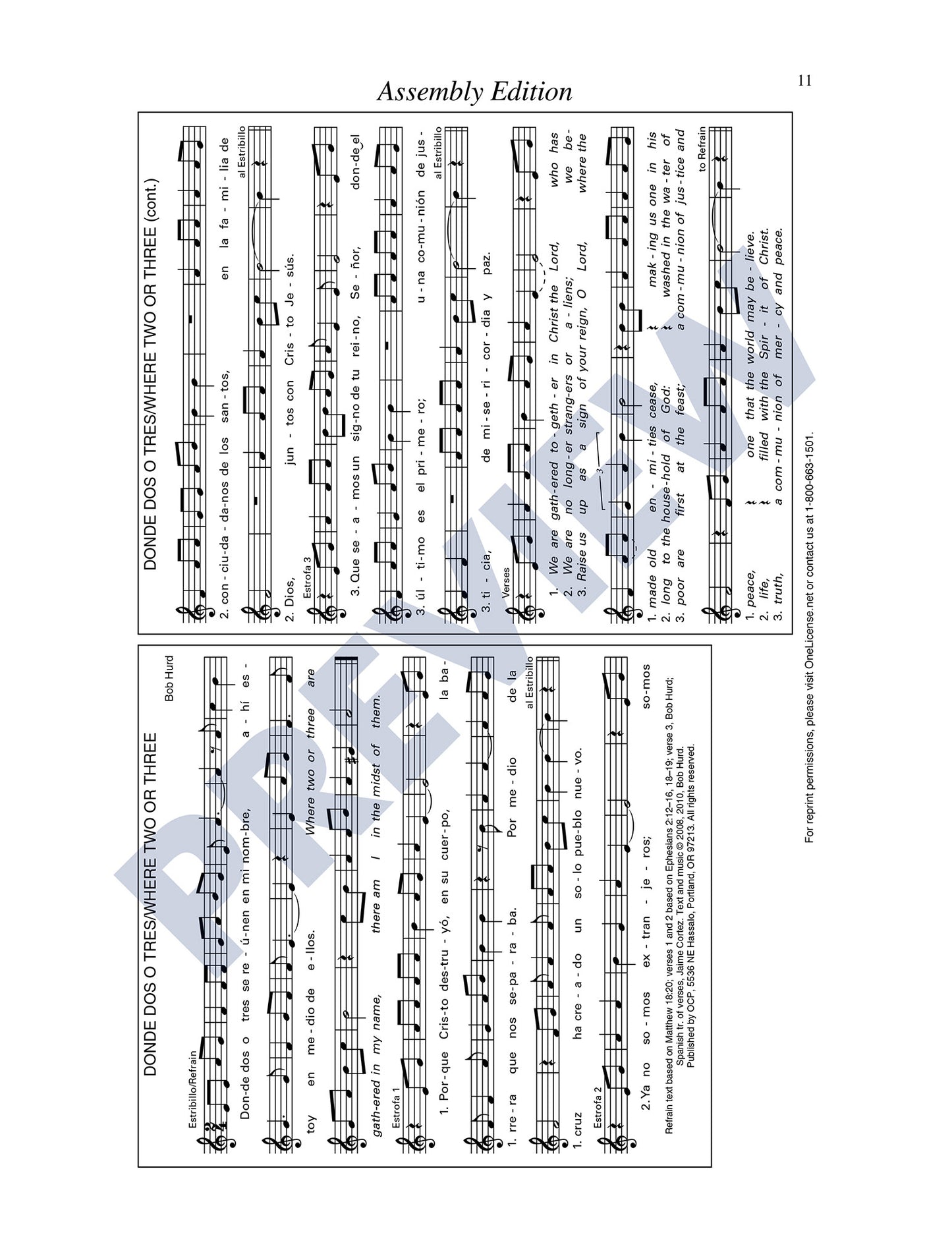 Donde Dos o Tres/Where Two or Three