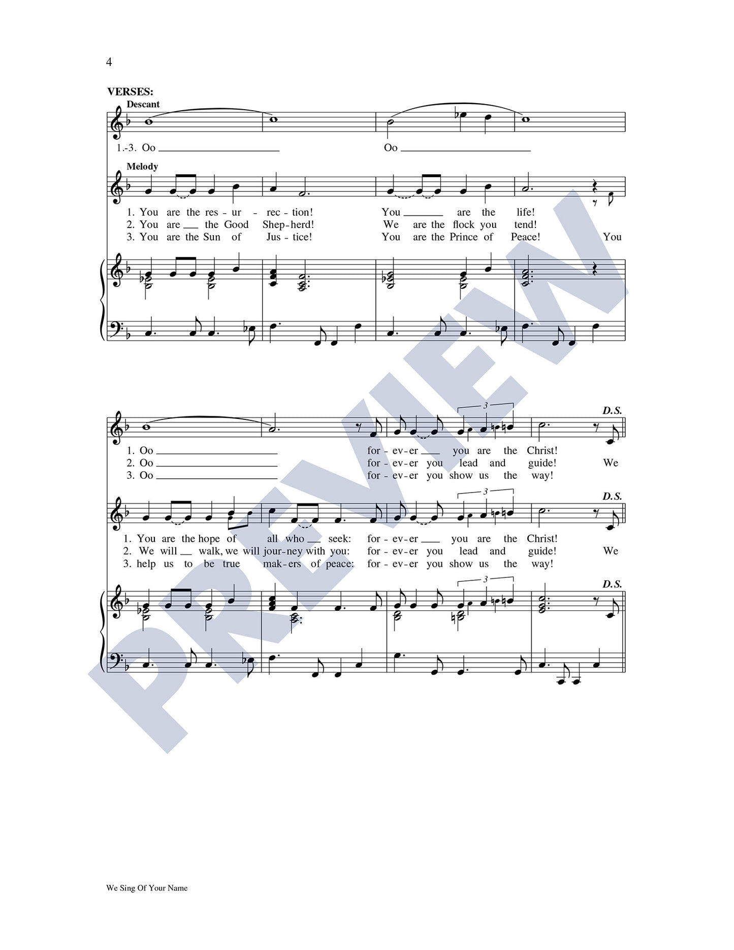 We Sing of Your Name