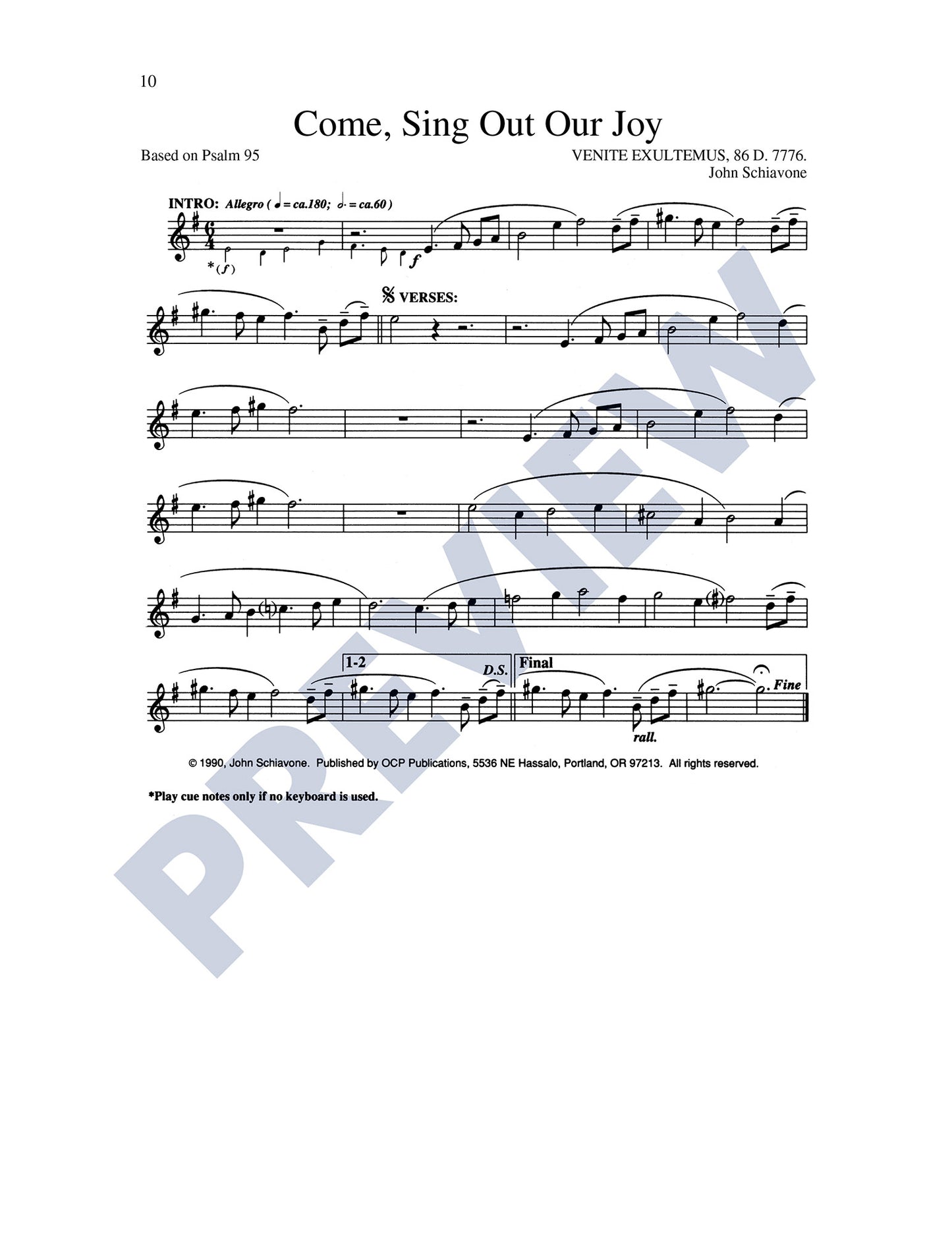 Come, Sing Out Our Joy