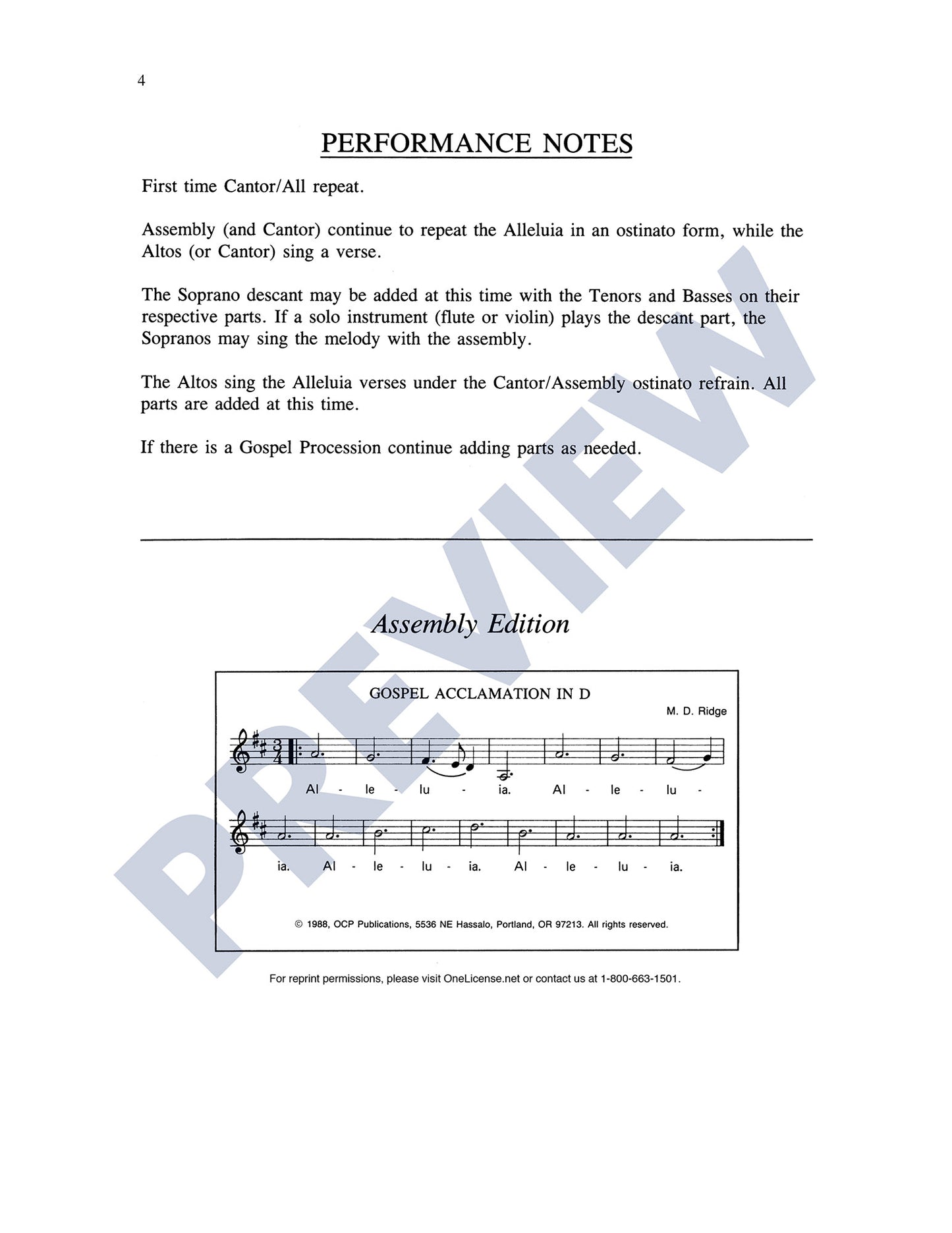 Gospel Acclamation in D