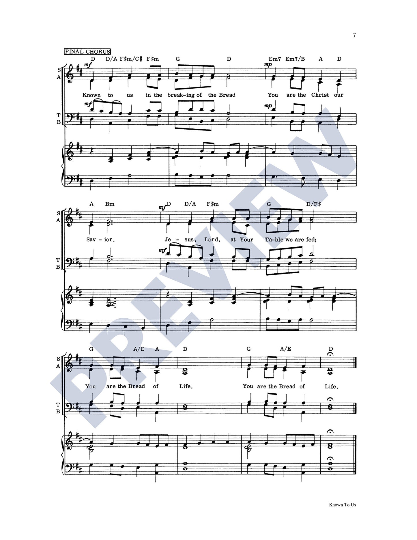 Known to Us (A Communion Hymn)