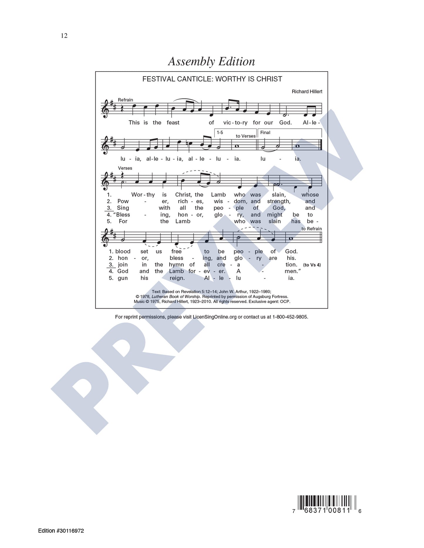 Festival Canticle: Worthy Is Christ