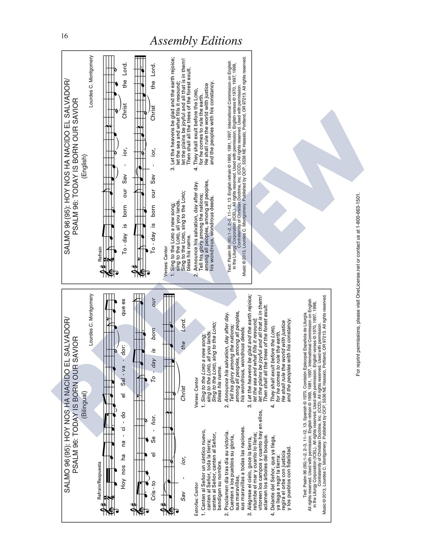 Salmo 96 (95): Hoy Nos Ha Nacido el Salvador/Psalm 96: Today Is Born Our Savior