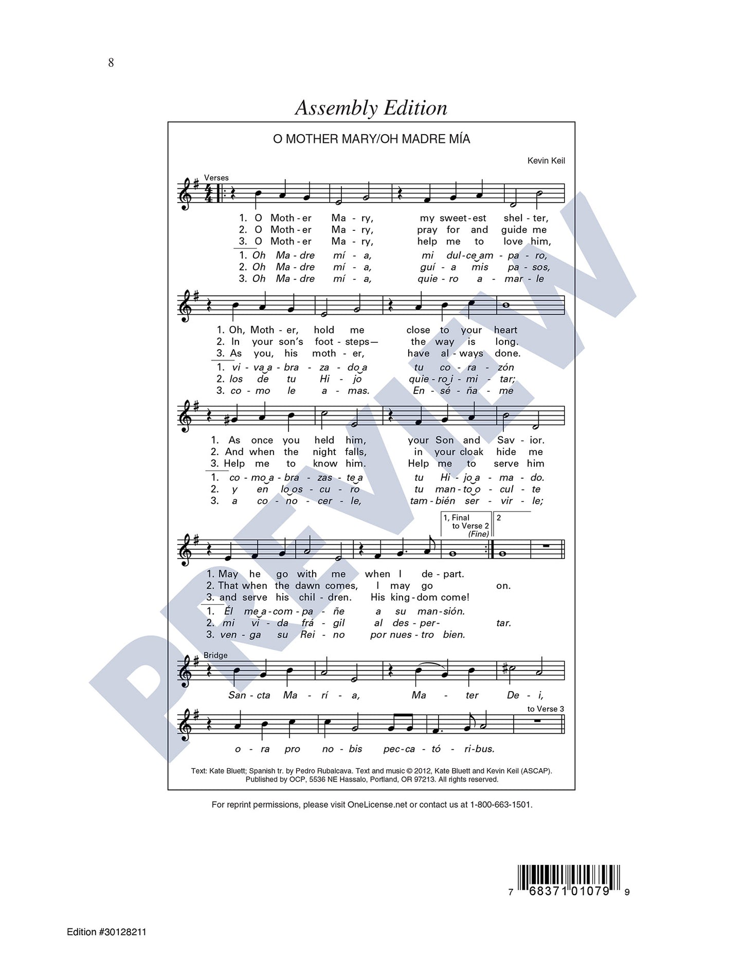 O Mother Mary/Oh Madre Mía