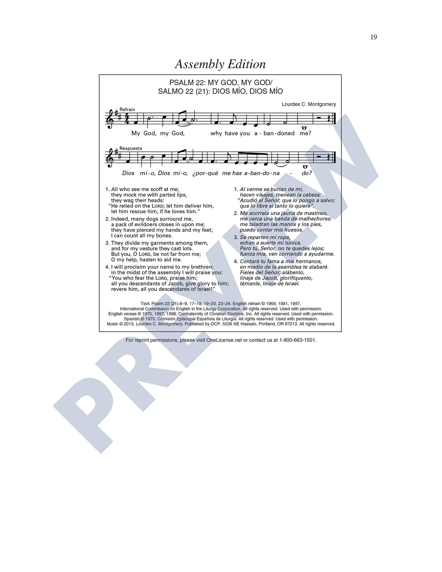 Psalm 22: My God, My God/Salmo 22 (21): Dios Mío, Dios Mío