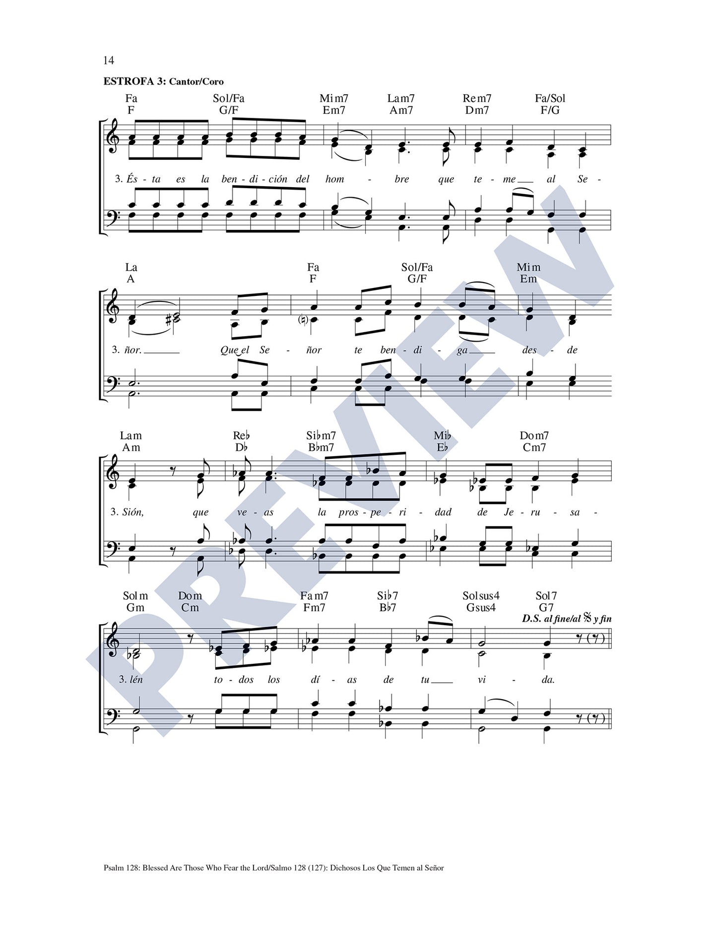 Psalm 128: Blessed Are Those Who Fear the Lord/Salmo 128 (127): Dichosos Los Que Temen al Señor