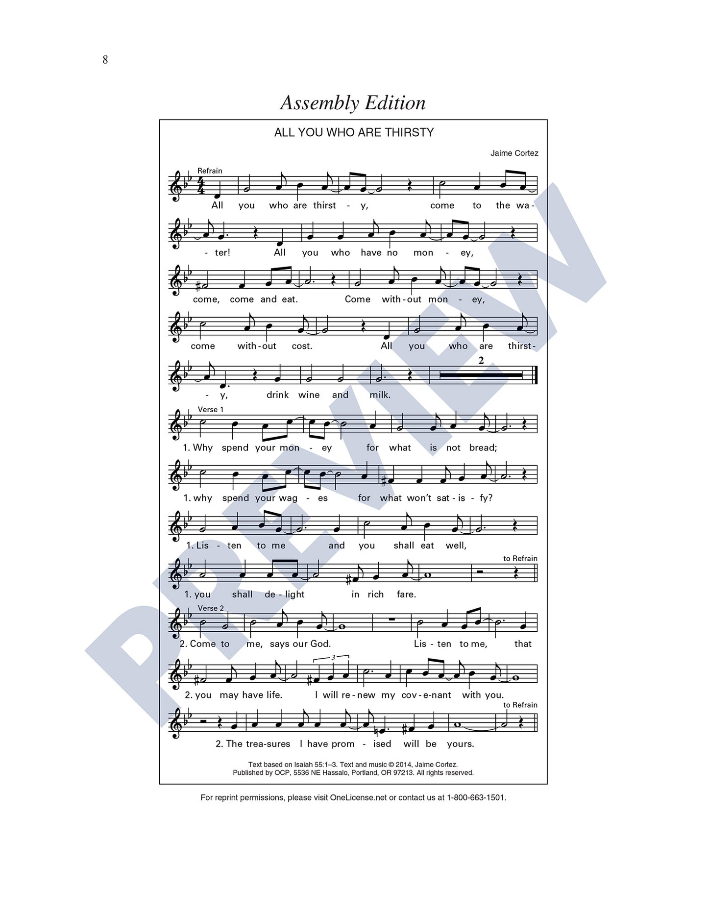 All You Who Are Thirsty