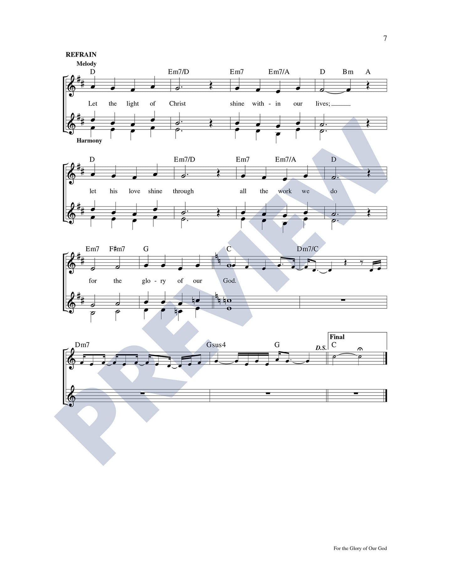 For the Glory of Our God