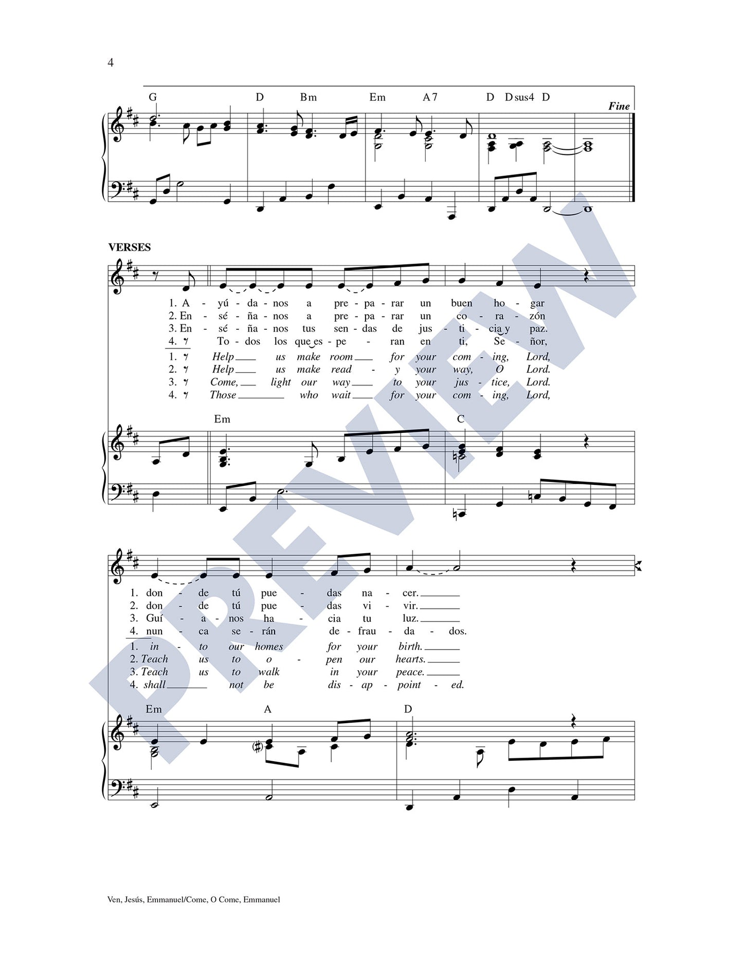 Ven, Jesús, Emmanuel/Come, O Come, Emmanuel