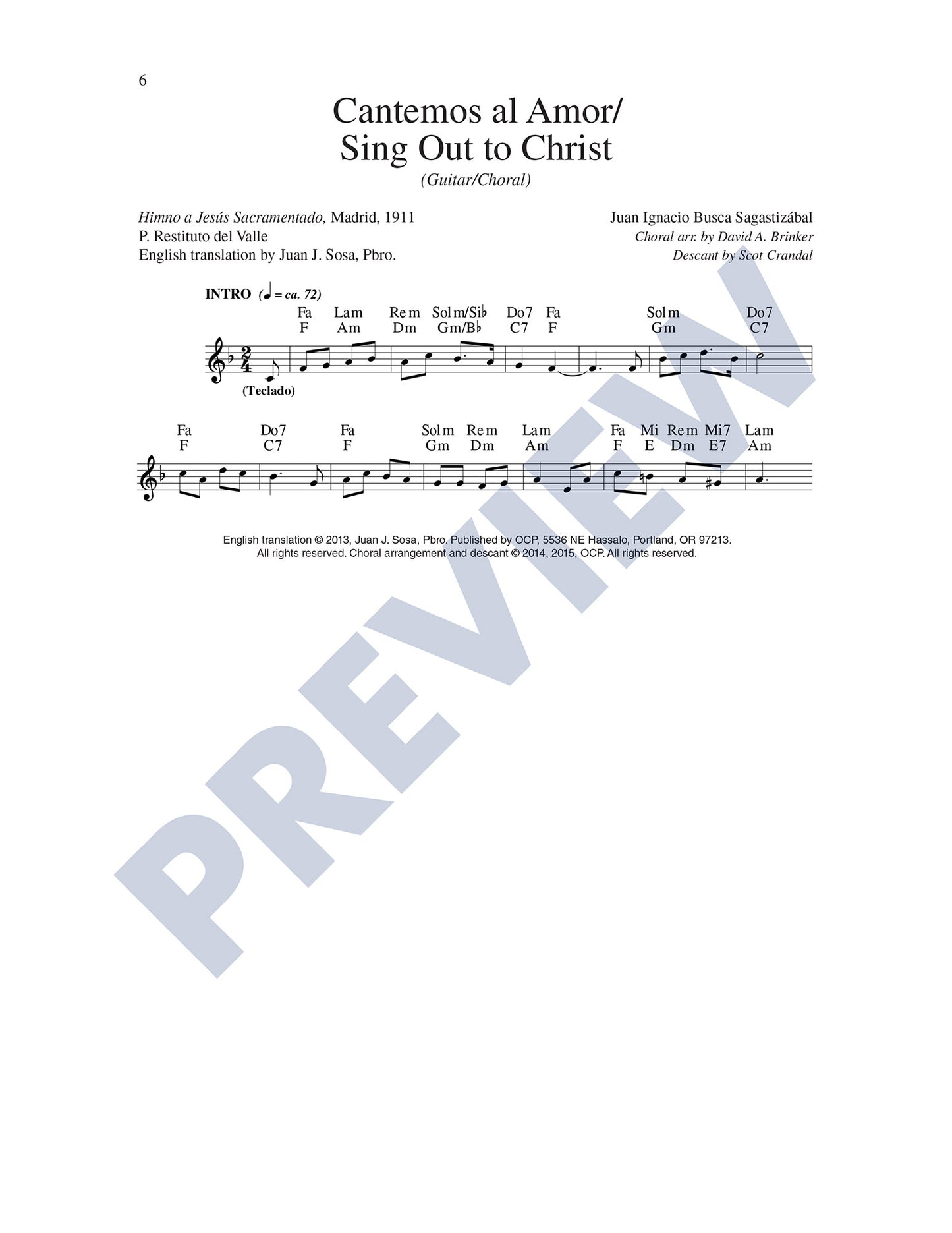 Cantemos al Amor/Sing Out to Christ