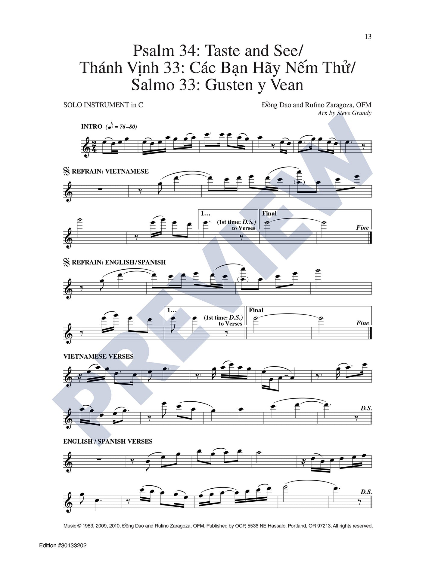 Psalm 34: Taste and See/Thánh Vinh 33: Các Ban Hãy Nem Thu/Salmo 33: Gusten y Vean