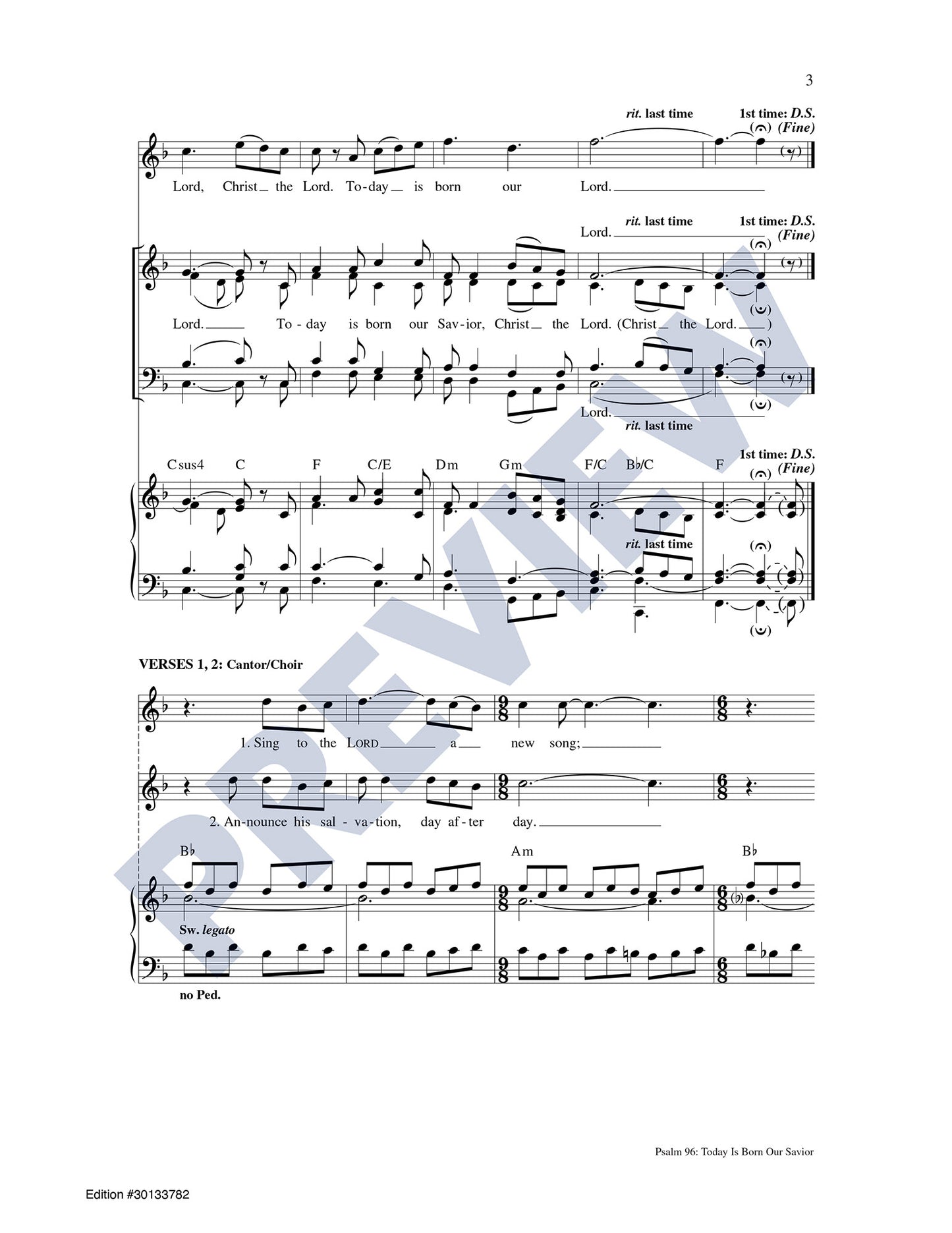 Psalm 96: Today Is Born Our Savior