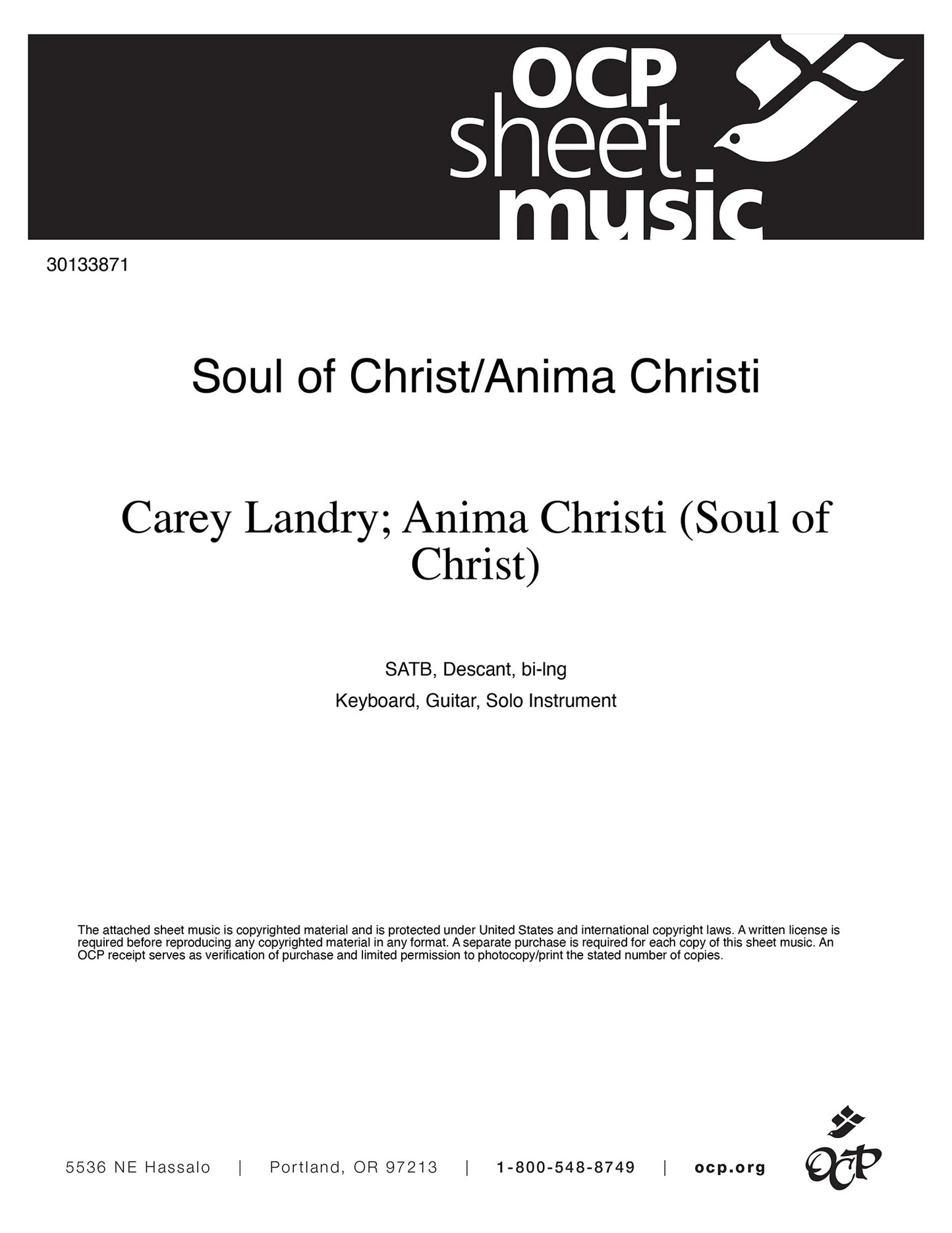 Soul of Christ/Anima Christi