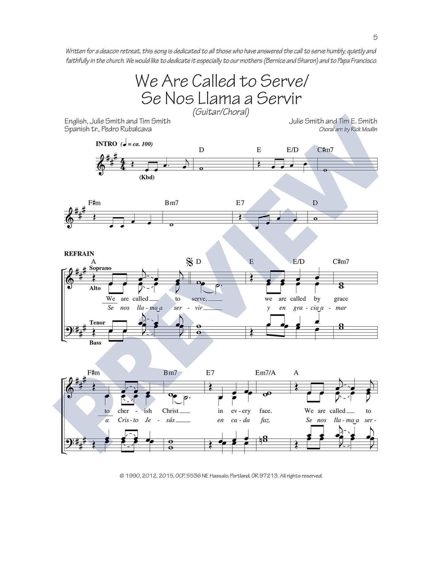We Are Called to Serve/Se Nos Llama a Servir