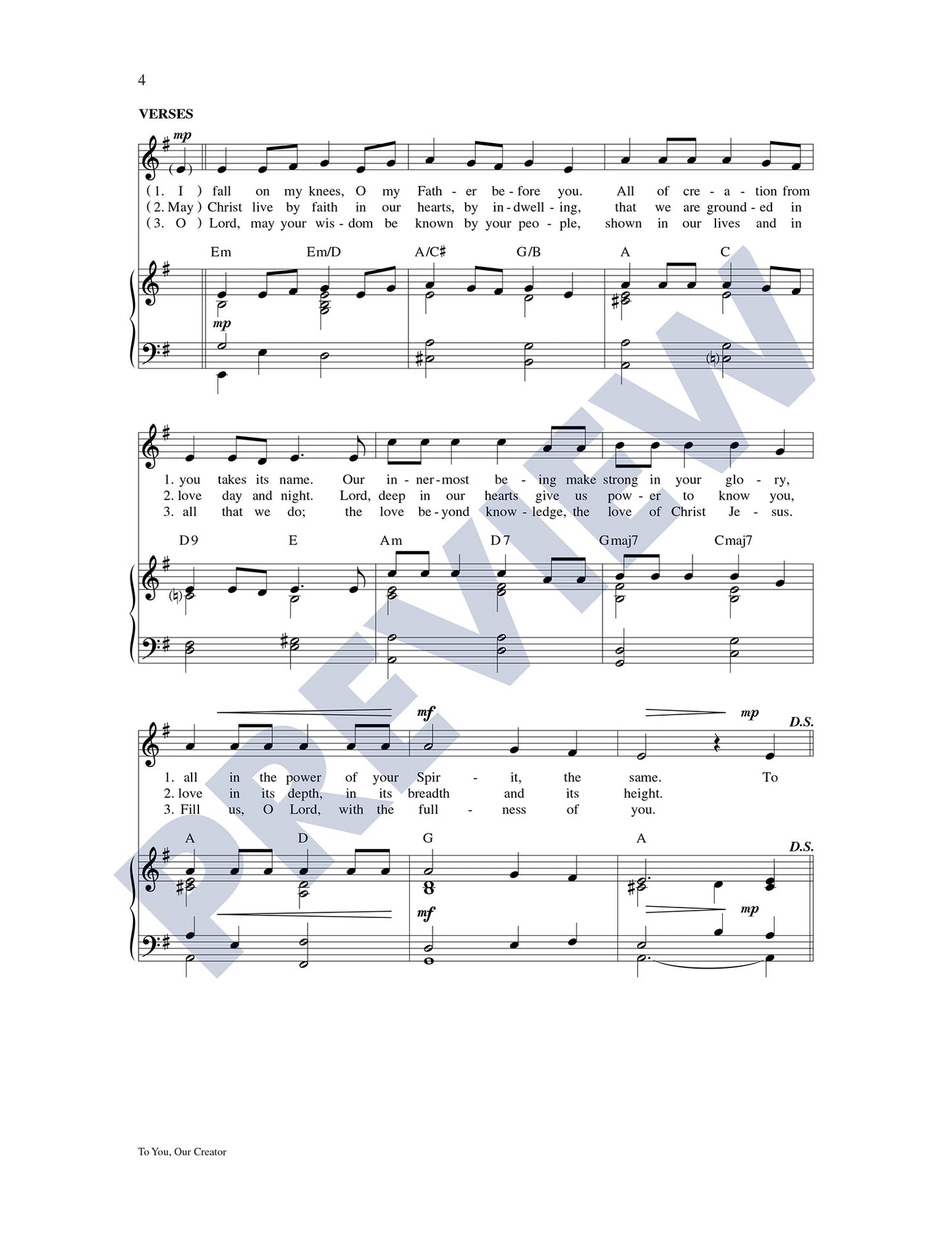 To You, Our Creator