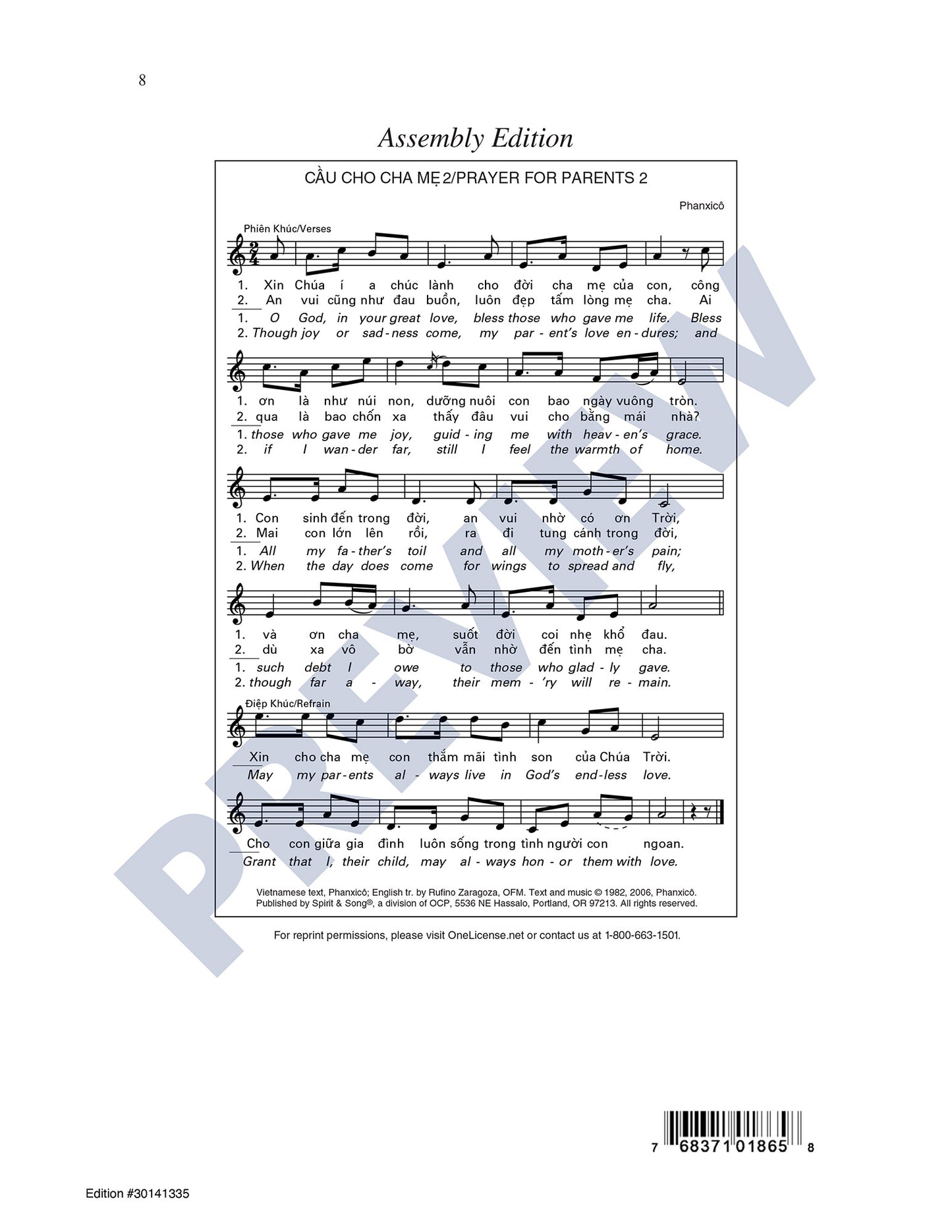 Cầu Cho Cha Mẹ 2/Prayer for Parents 2