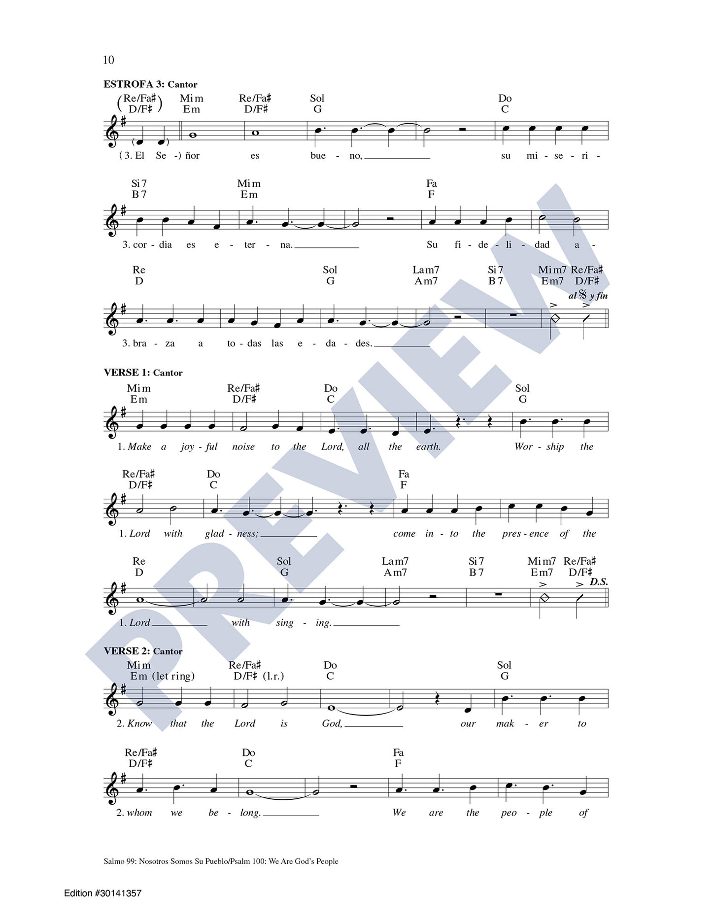 Salmo 99: Nosotros Somos Su Pueblo/Psalm 100: We Are God's People