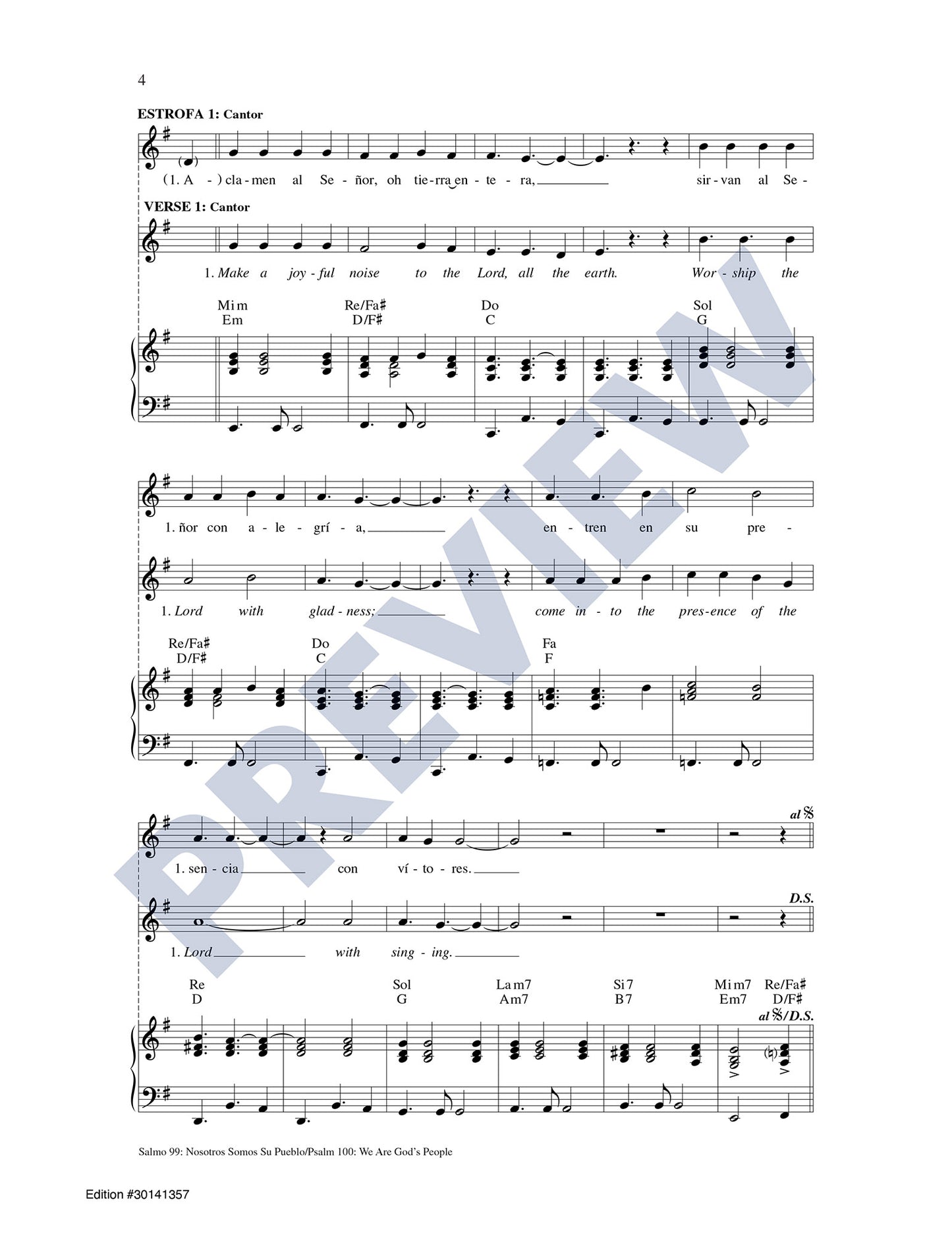 Salmo 99: Nosotros Somos Su Pueblo/Psalm 100: We Are God's People