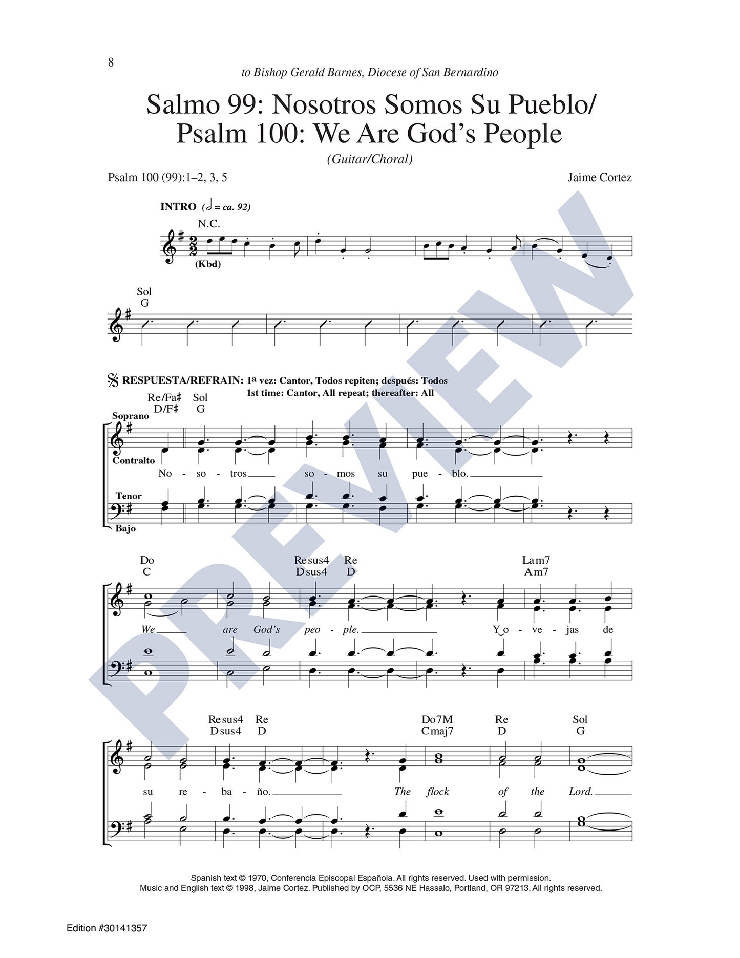 Salmo 99: Nosotros Somos Su Pueblo/Psalm 100: We Are God's People