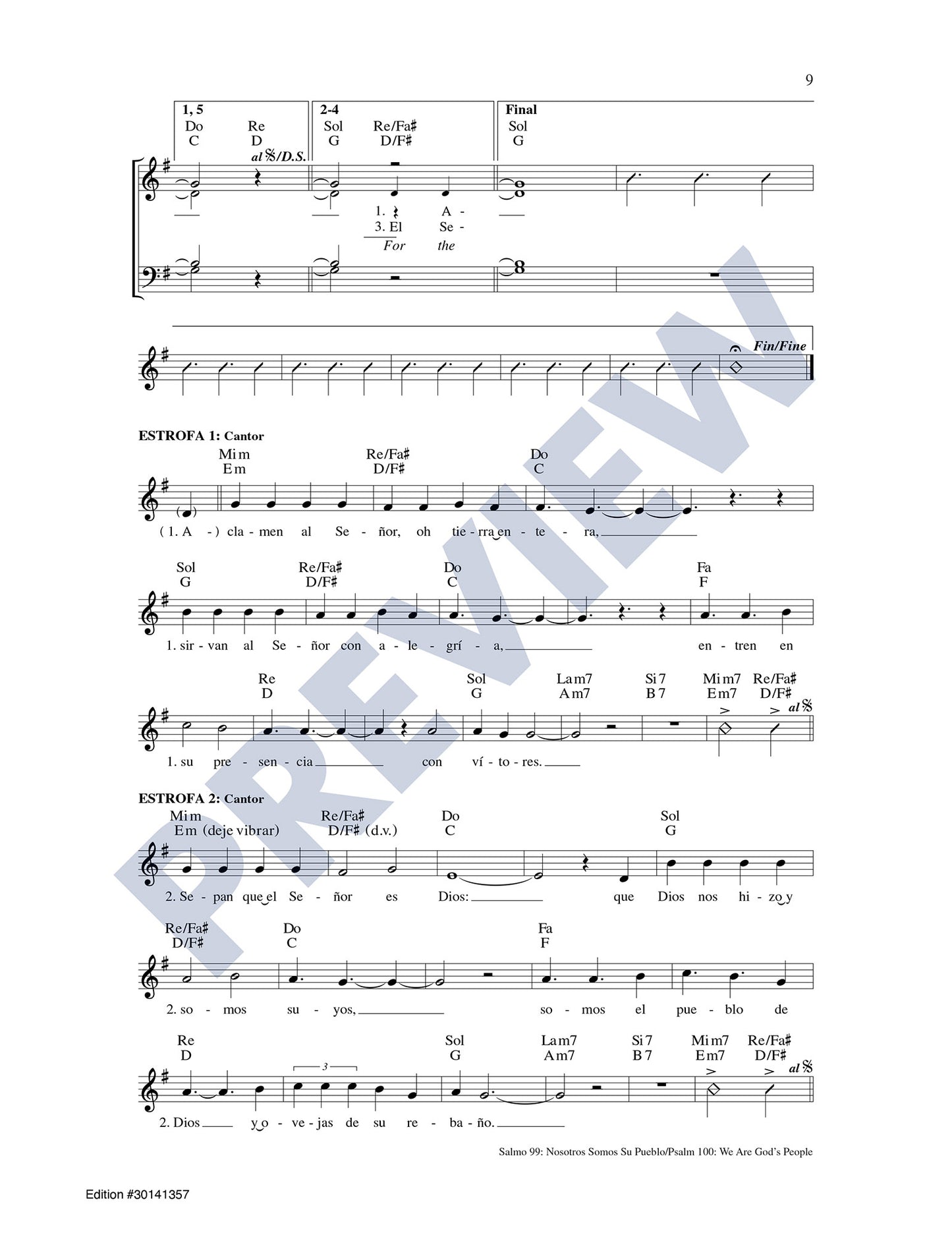 Salmo 99: Nosotros Somos Su Pueblo/Psalm 100: We Are God's People
