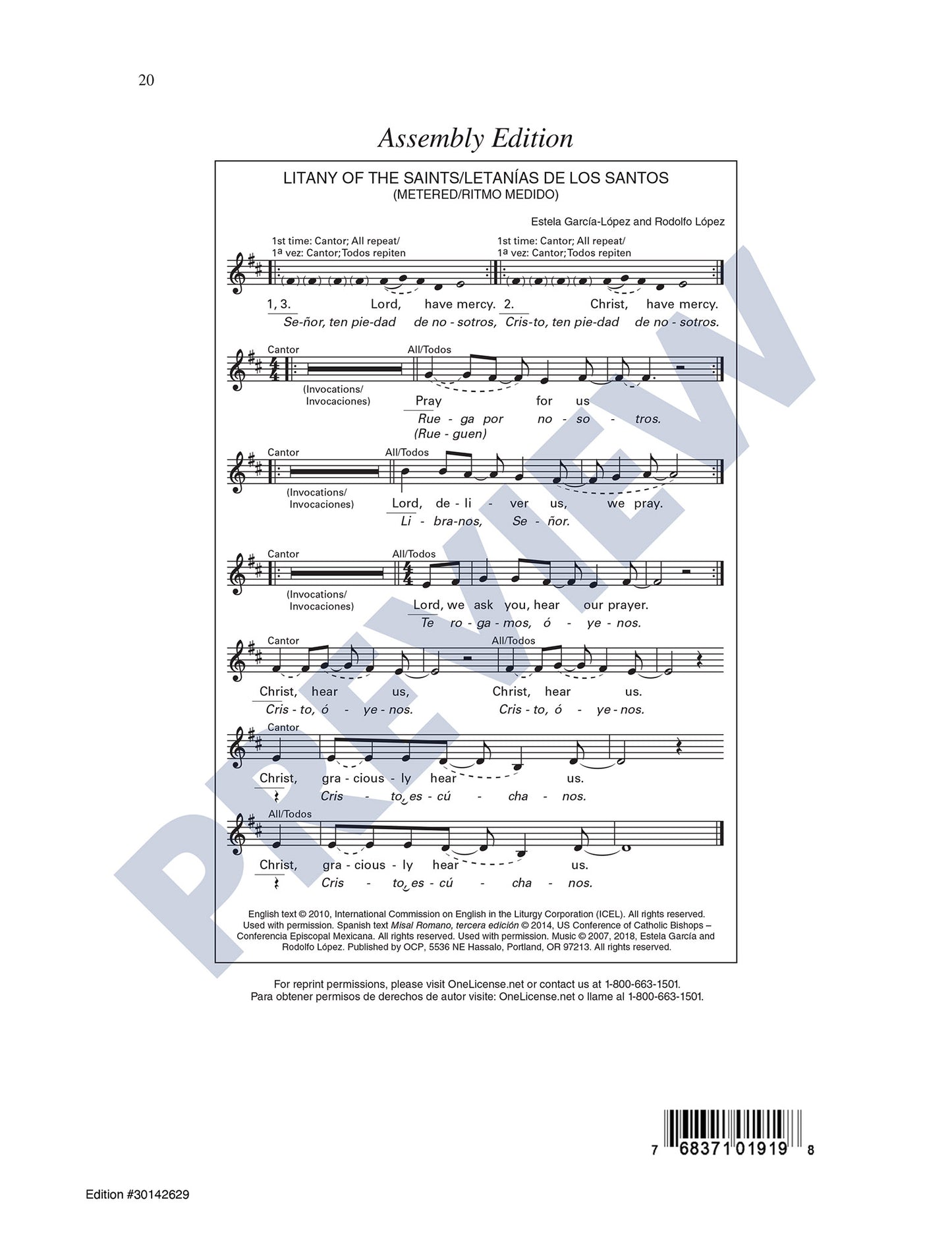 Litany of the Saints/Letanías de los Santos (Metered and Chanted)