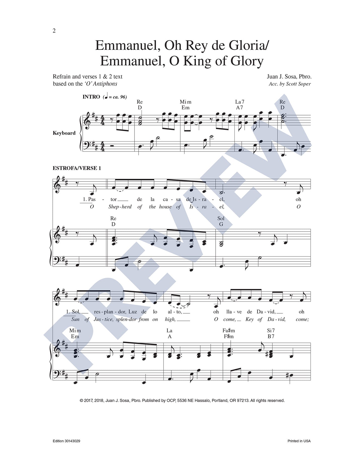 Emmanuel, Oh Rey de Gloria/Emmanuel, O King of Glory