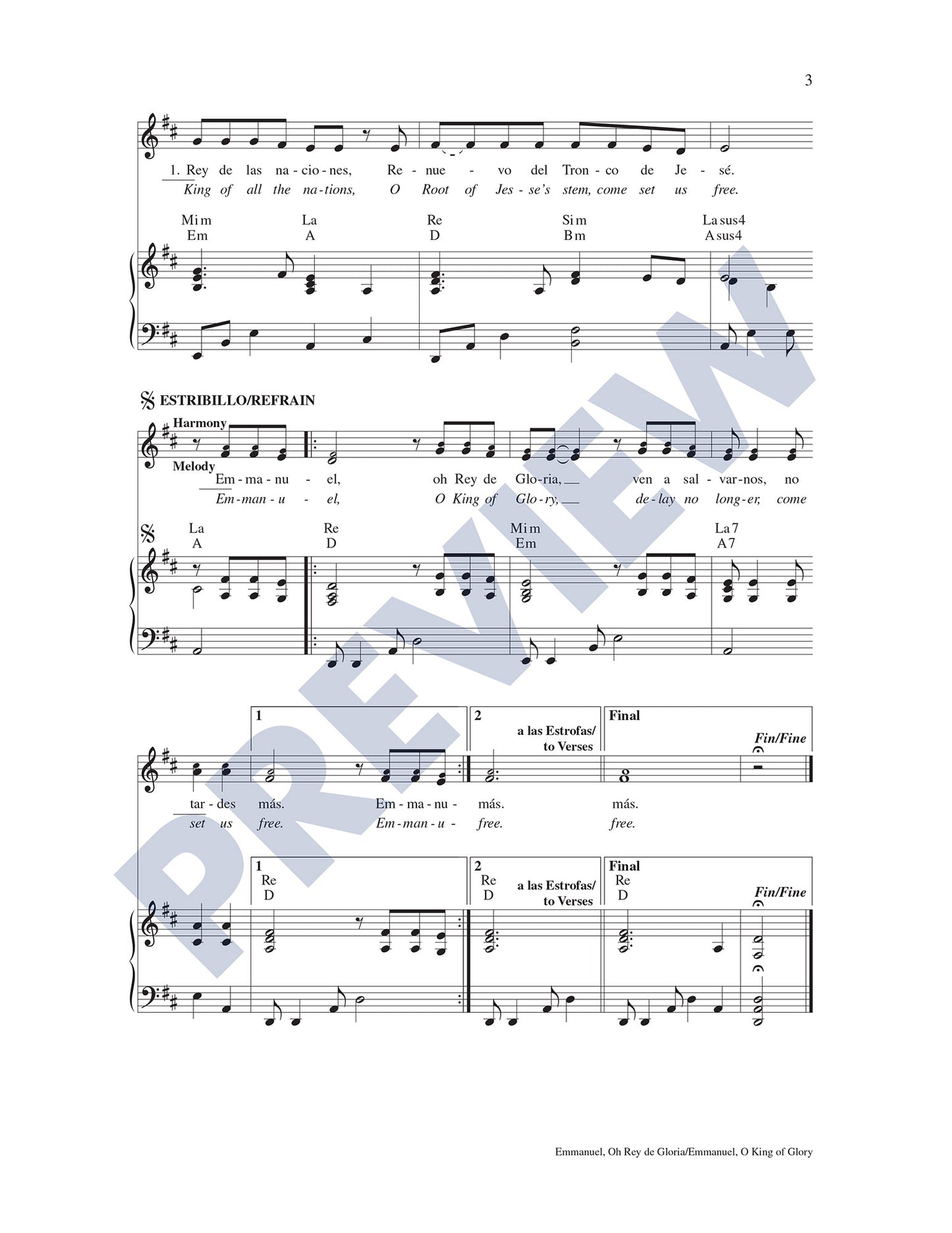 Emmanuel, Oh Rey de Gloria/Emmanuel, O King of Glory