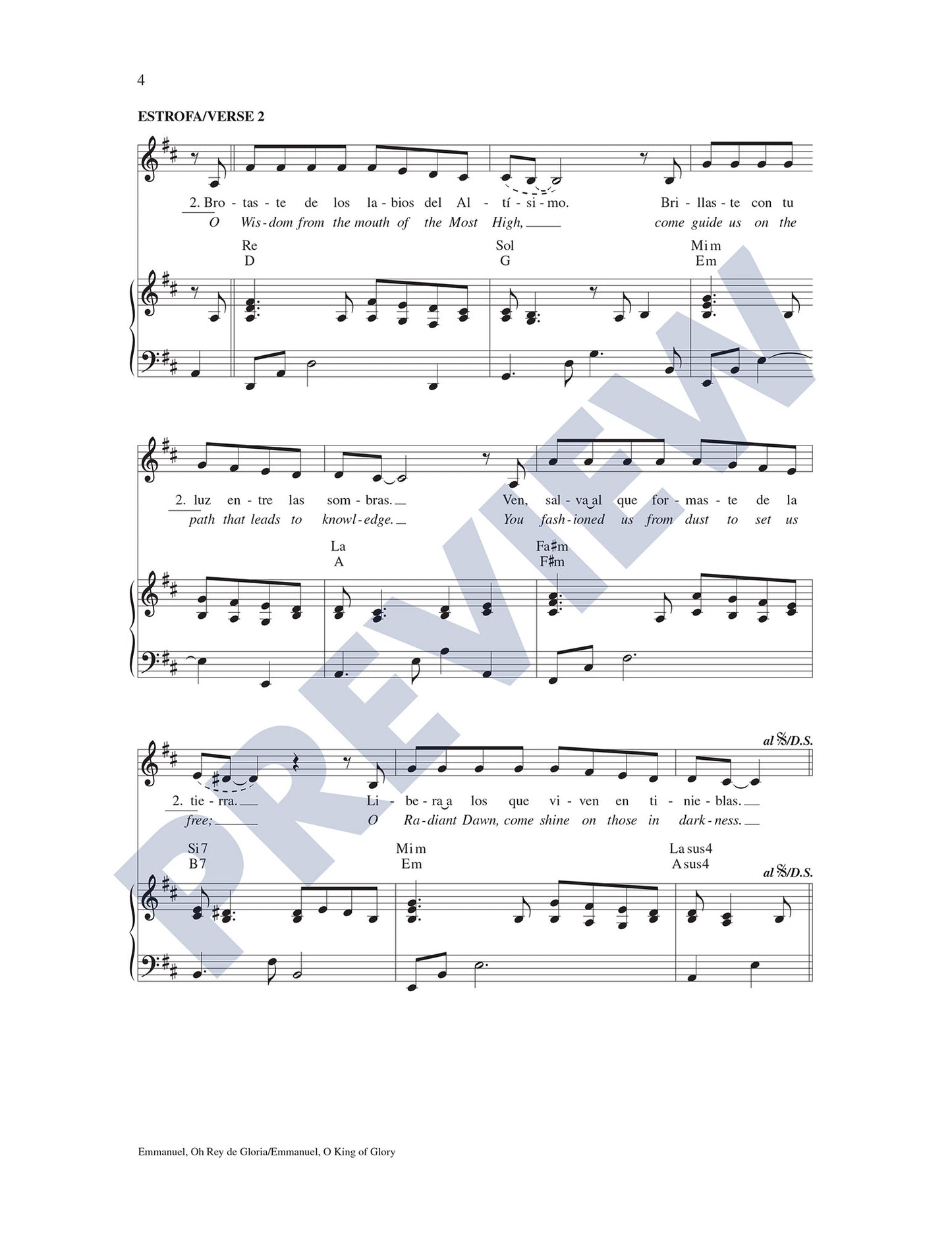 Emmanuel, Oh Rey de Gloria/Emmanuel, O King of Glory