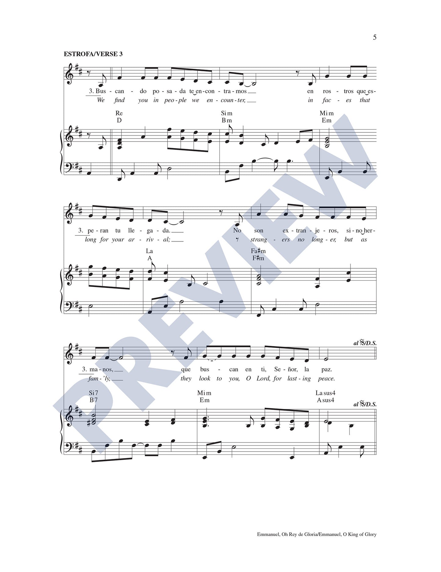 Emmanuel, Oh Rey de Gloria/Emmanuel, O King of Glory