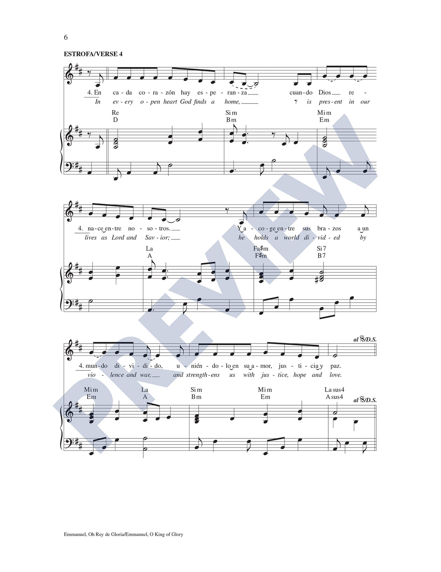 Emmanuel, Oh Rey de Gloria/Emmanuel, O King of Glory