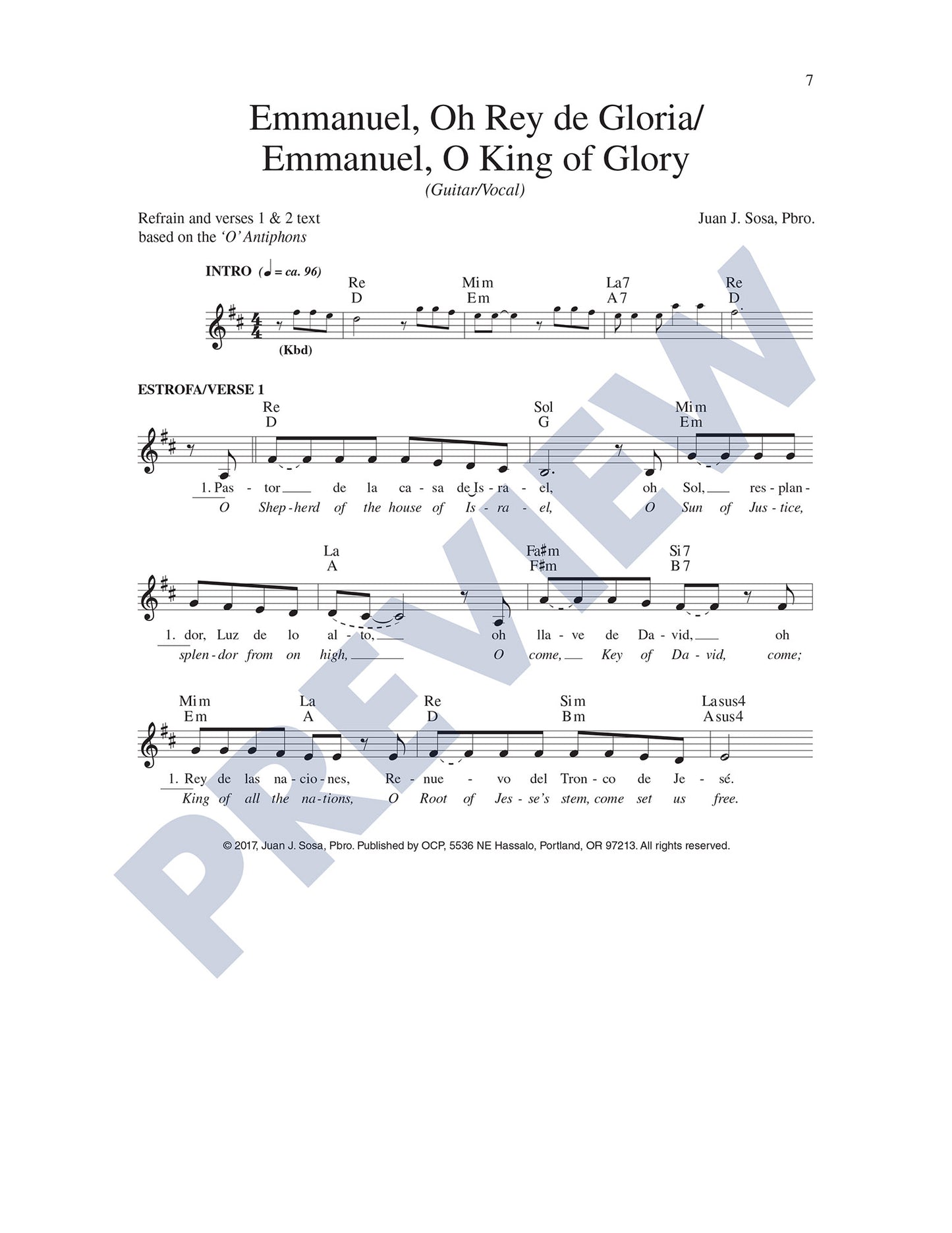 Emmanuel, Oh Rey de Gloria/Emmanuel, O King of Glory