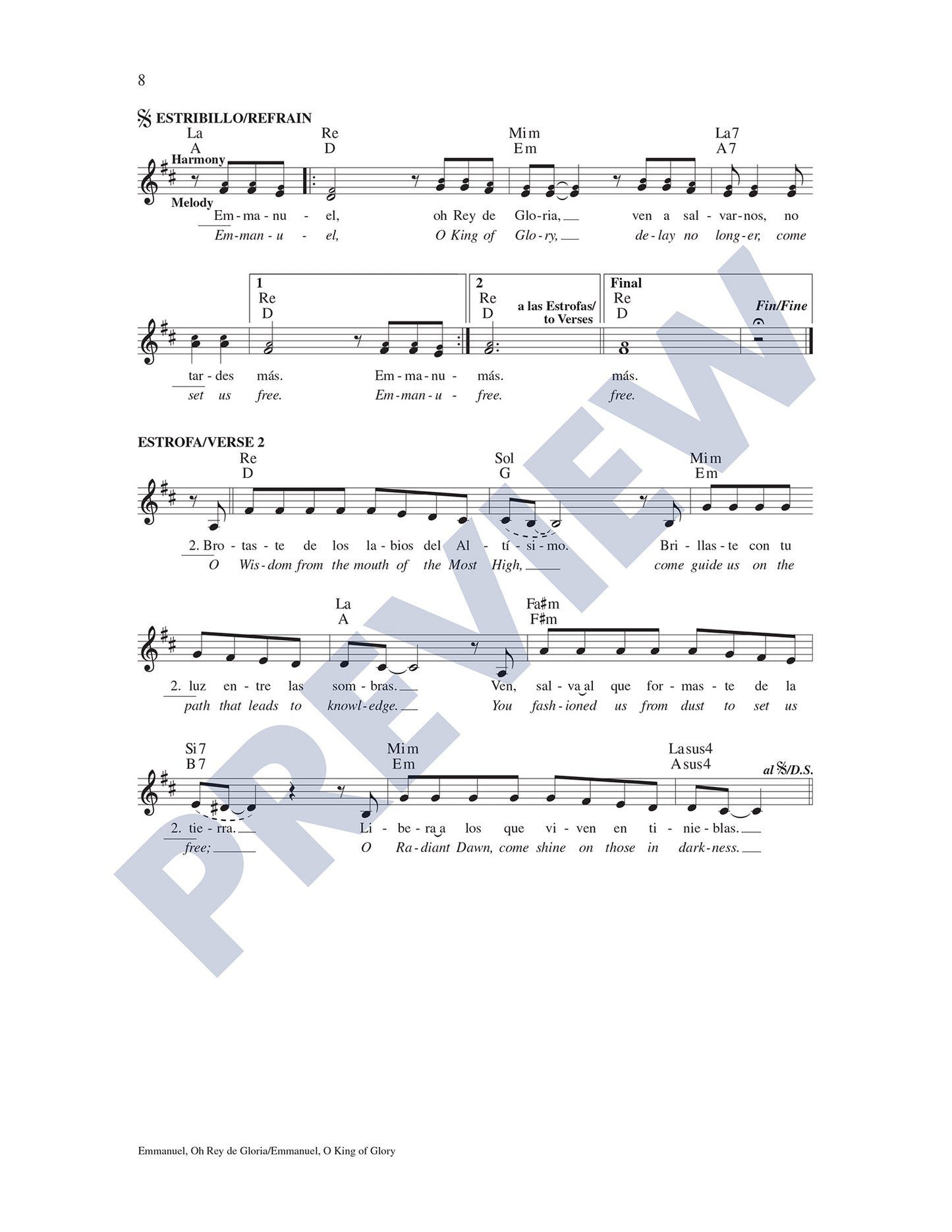 Emmanuel, Oh Rey de Gloria/Emmanuel, O King of Glory