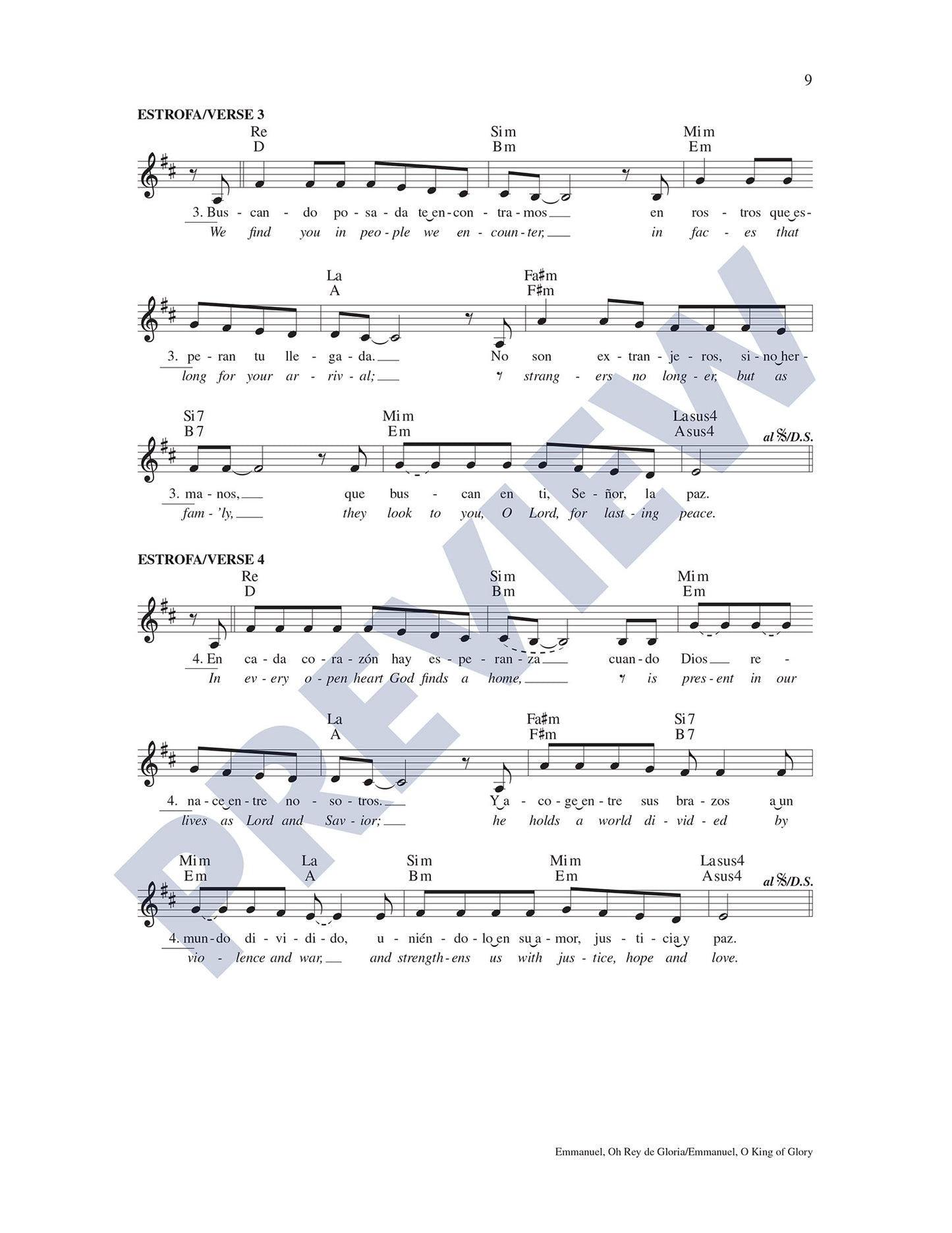 Emmanuel, Oh Rey de Gloria/Emmanuel, O King of Glory
