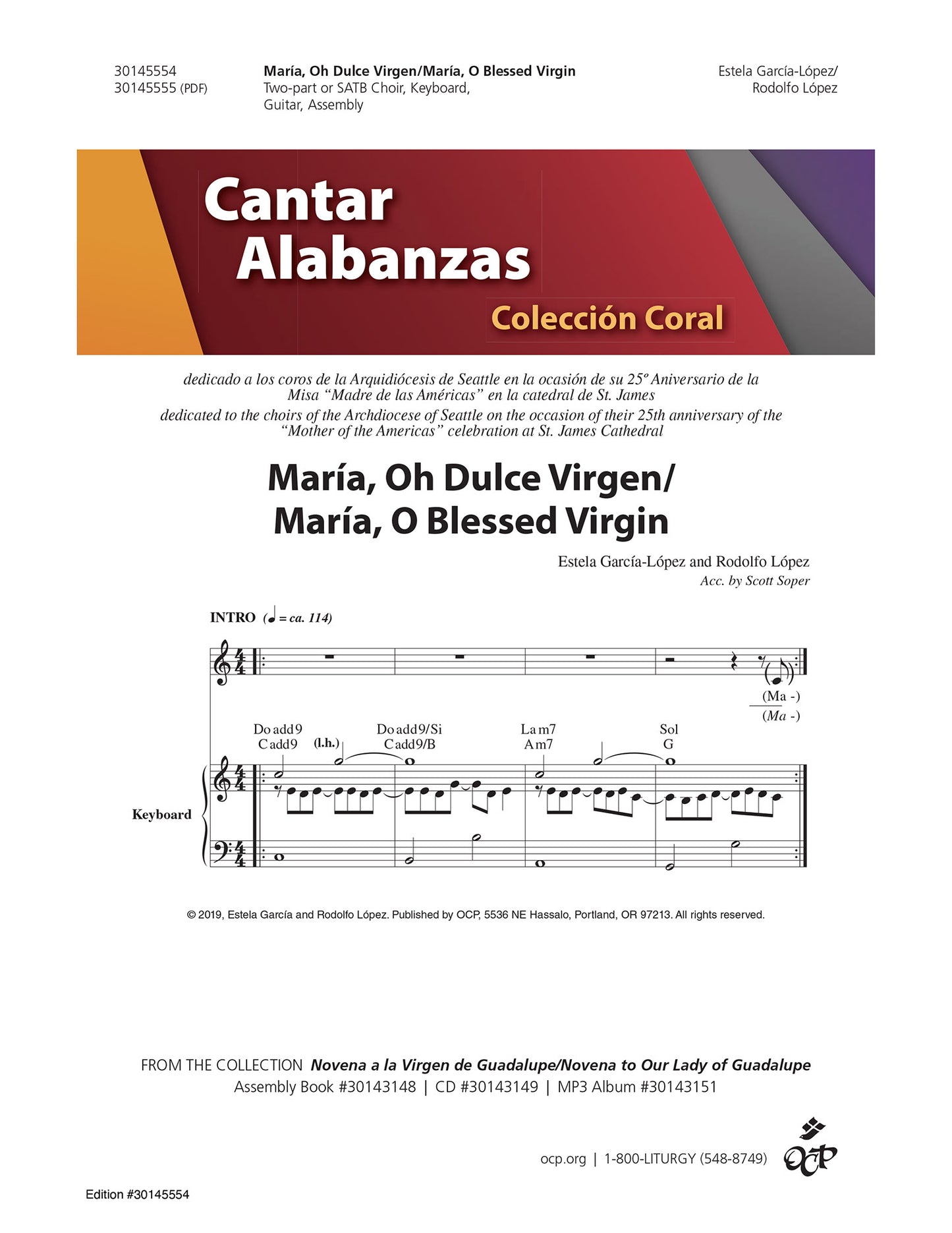 María, Oh Dulce Virgen/María, O Blessed Virgin