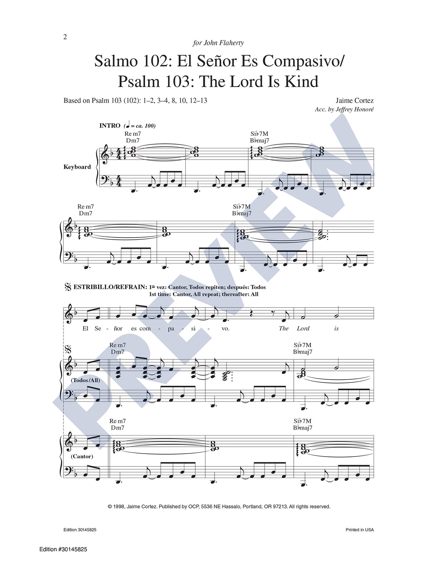 Salmo 102: El Señor Es Compasivo/Psalm 103: The Lord Is Kind