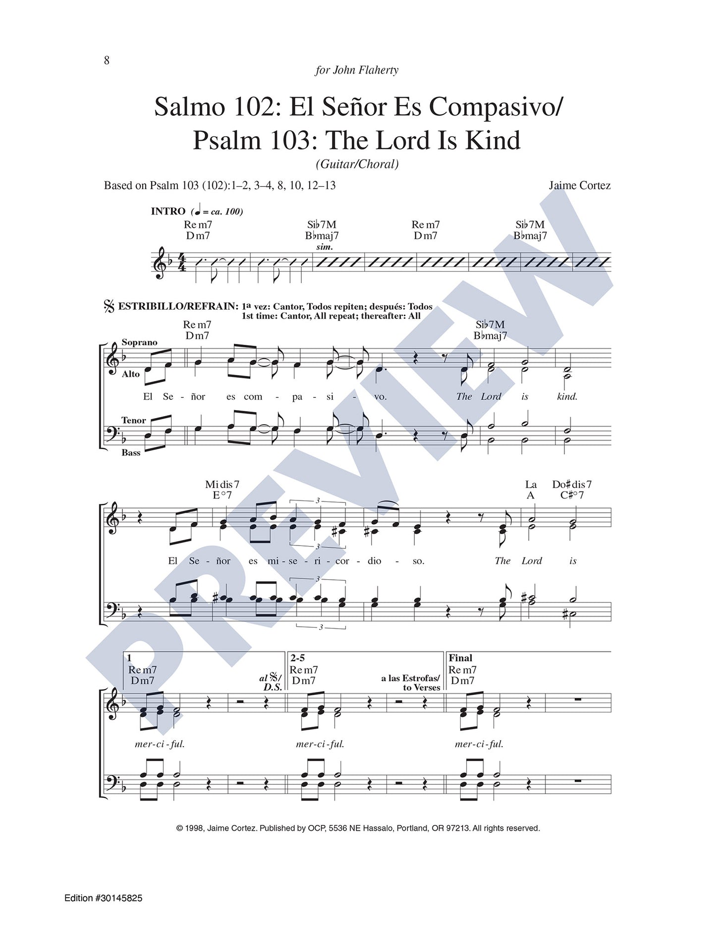 Salmo 102: El Señor Es Compasivo/Psalm 103: The Lord Is Kind
