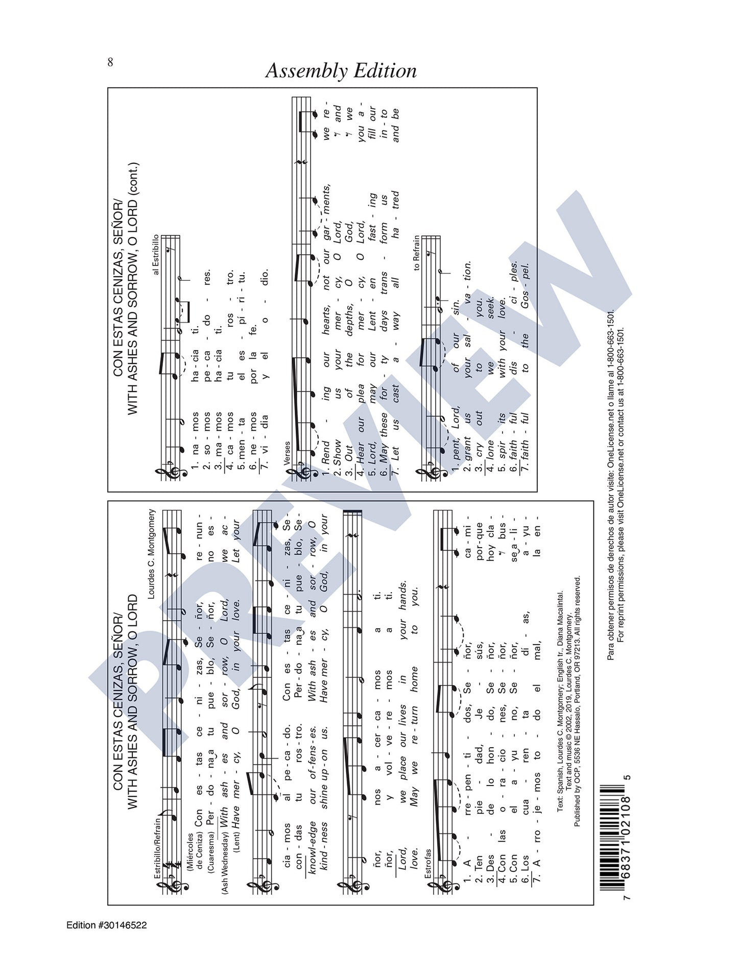 Con Estas Cenizas, Señor/With Ashes and Sorrow, O Lord