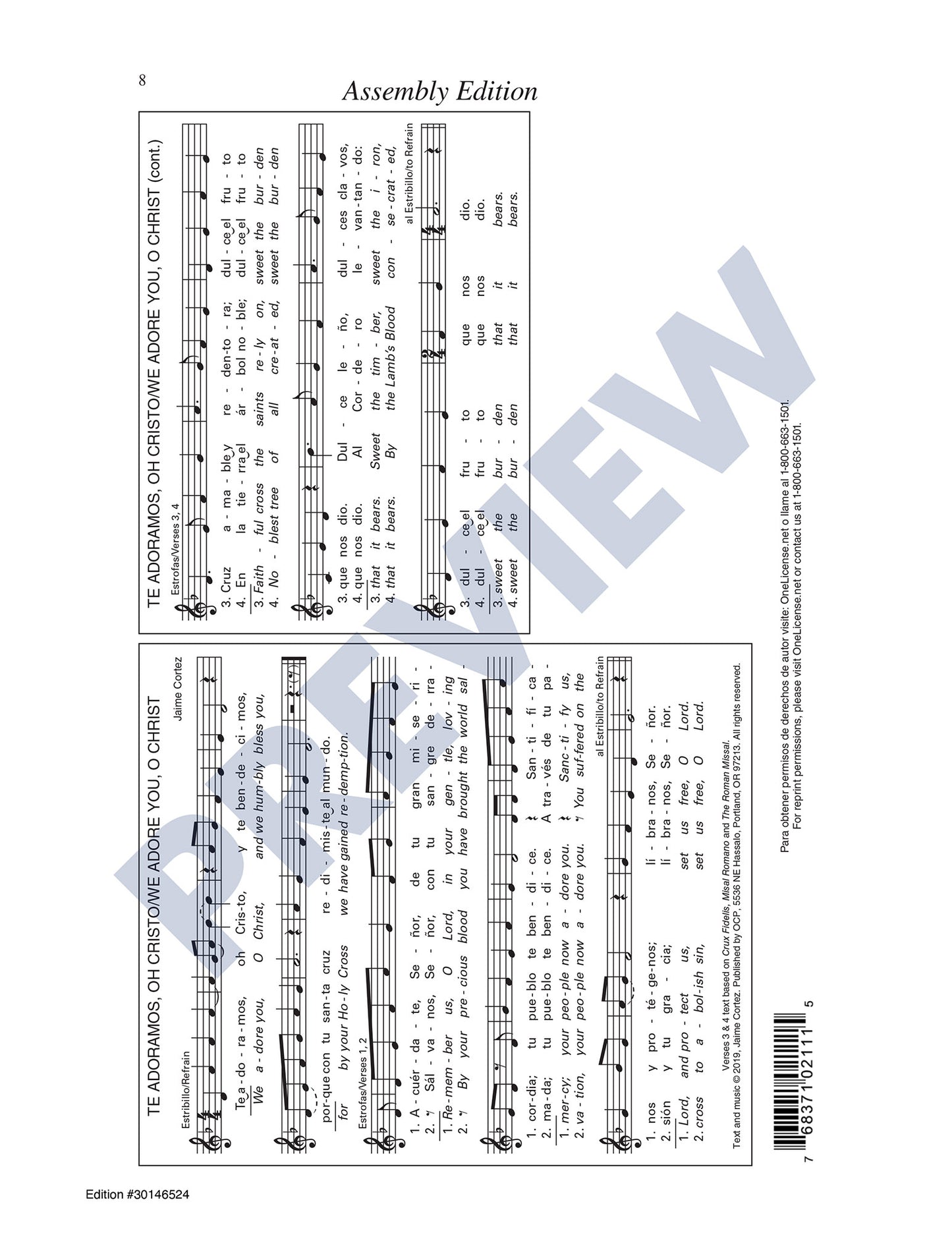 Te Adoramos, Oh Cristo/We Adore You, O Christ