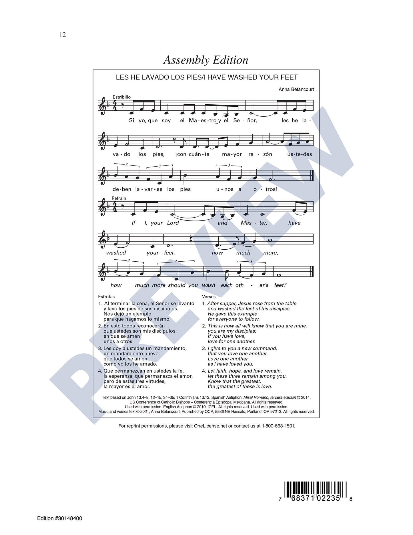 Les He Lavado los Pies/I Have Washed Your Feet