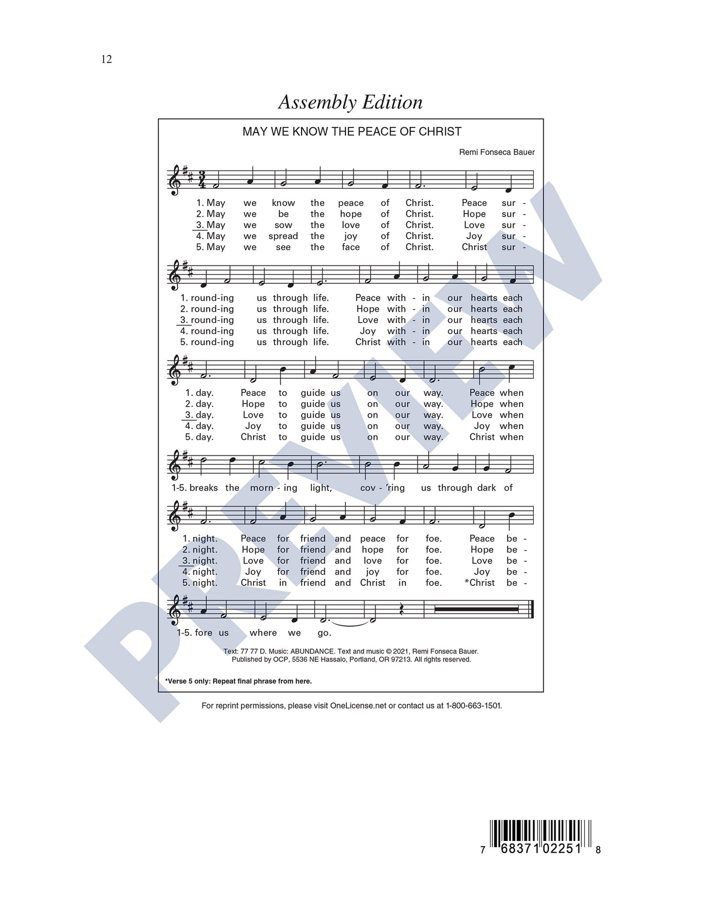 May We Know the Peace of Christ