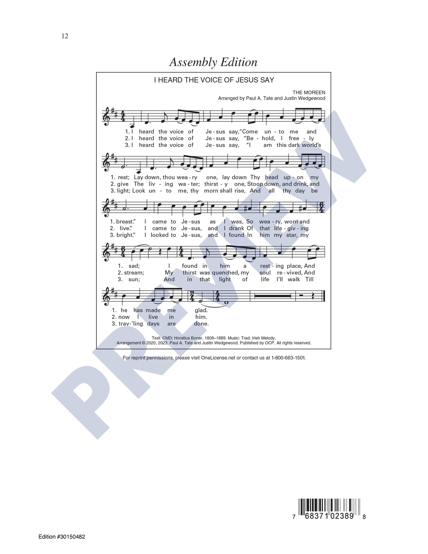 I Heard the Voice of Jesus Say