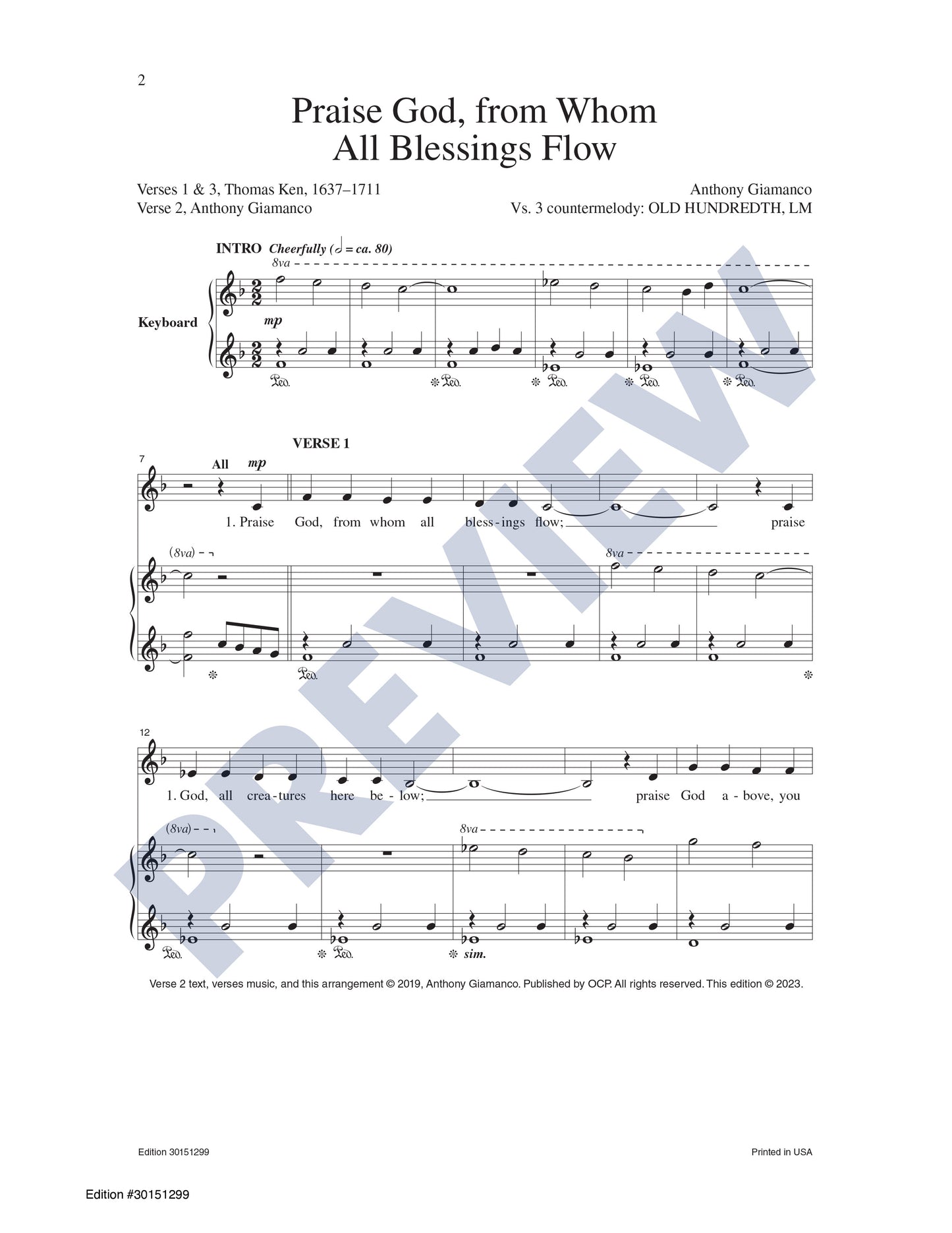 Praise God, from Whom All Blessings Flow