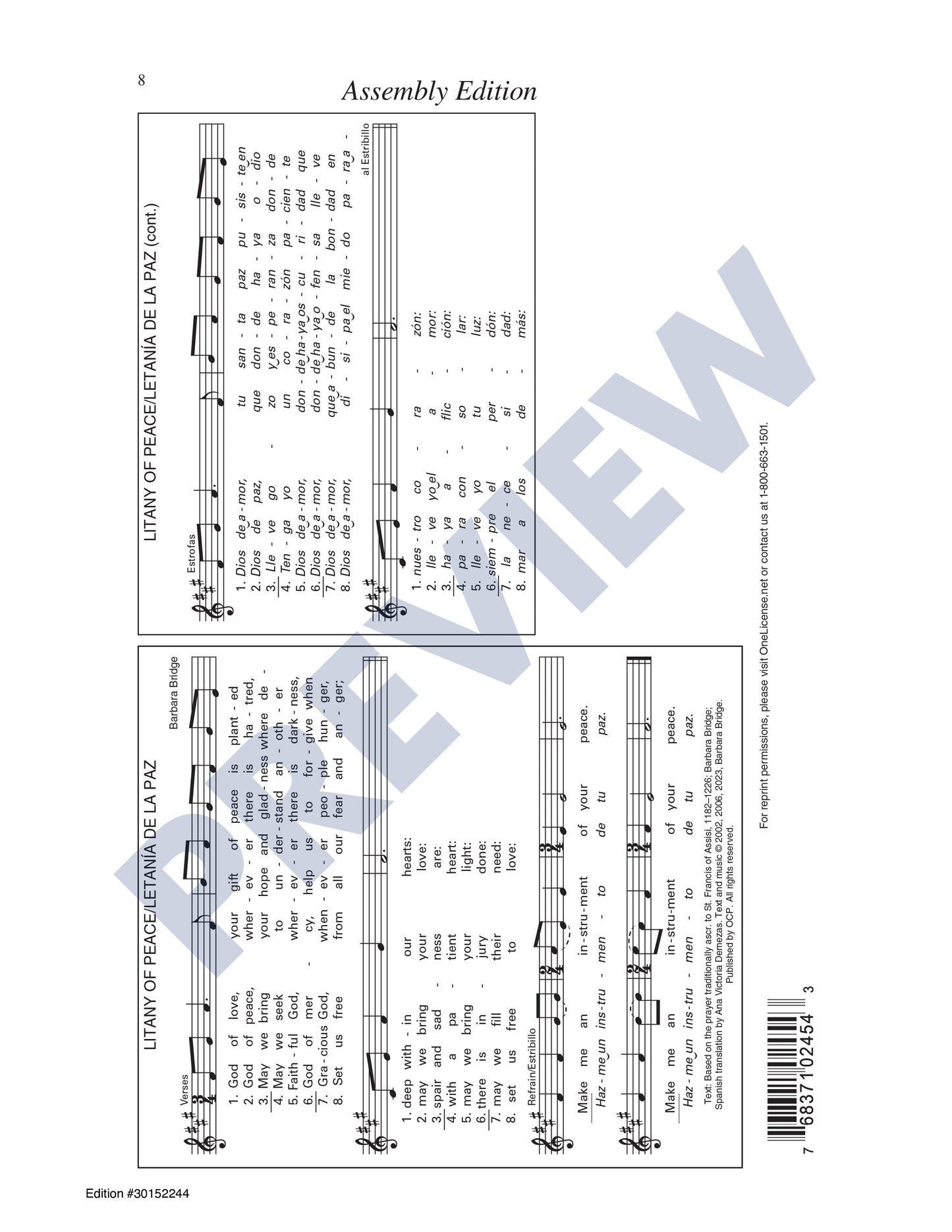 Litany of Peace/Letanía de la Paz
