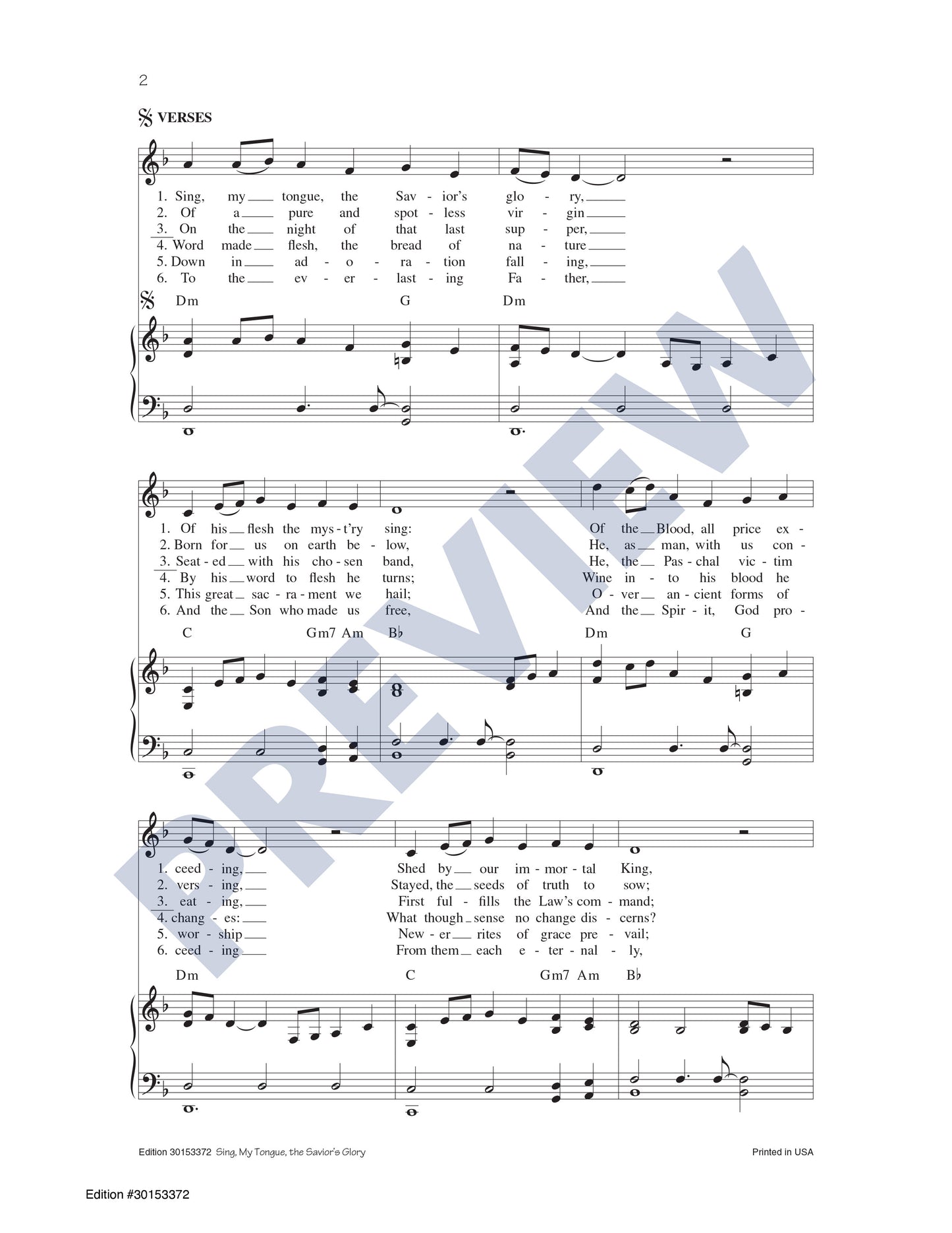 Sing, My Tongue, the Savior's Glory