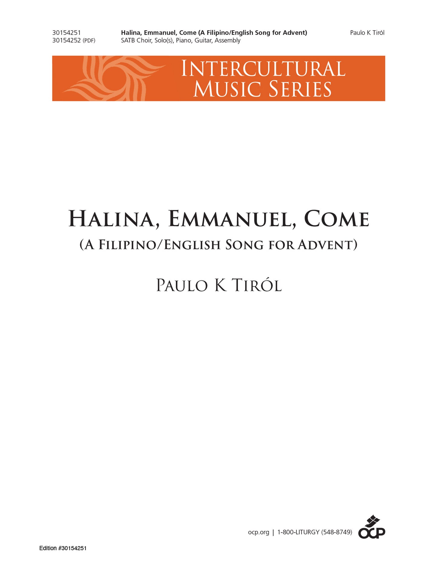Halina, Emmanuel, Come (A Filipino/English Song for Advent)