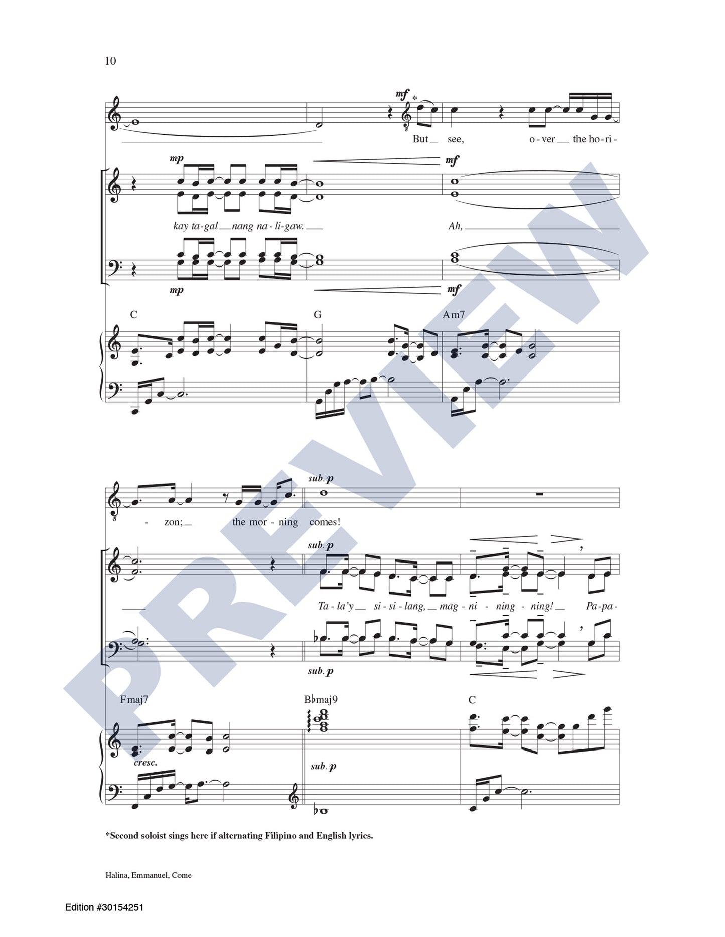 Halina, Emmanuel, Come (A Filipino/English Song for Advent)